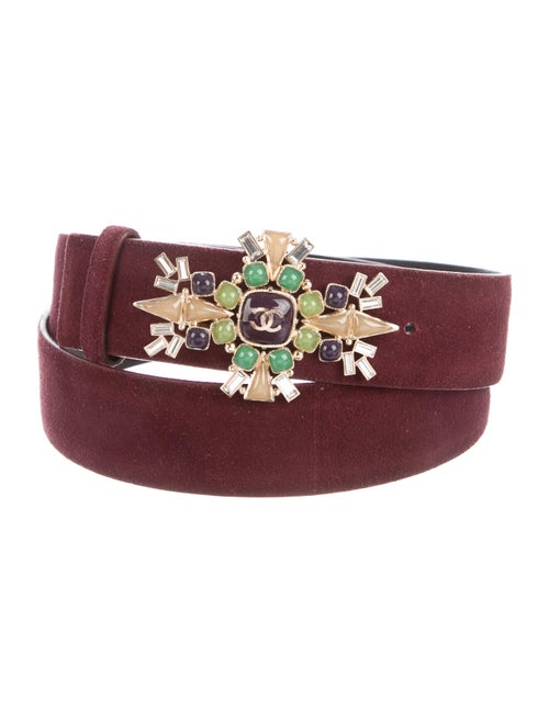 Chanel 2009 Suede Belt Red