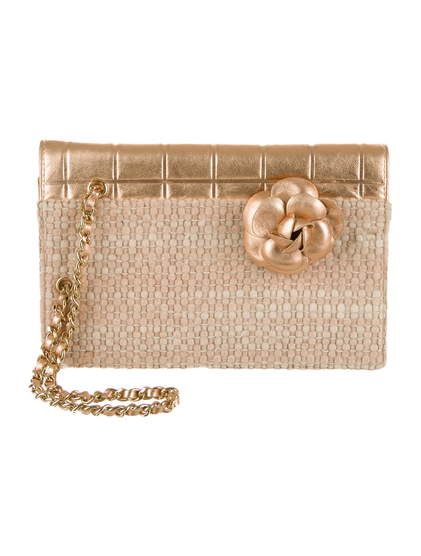 Chanel Tweed Wristlet Clutch Handbags CHA53868 The RealReal