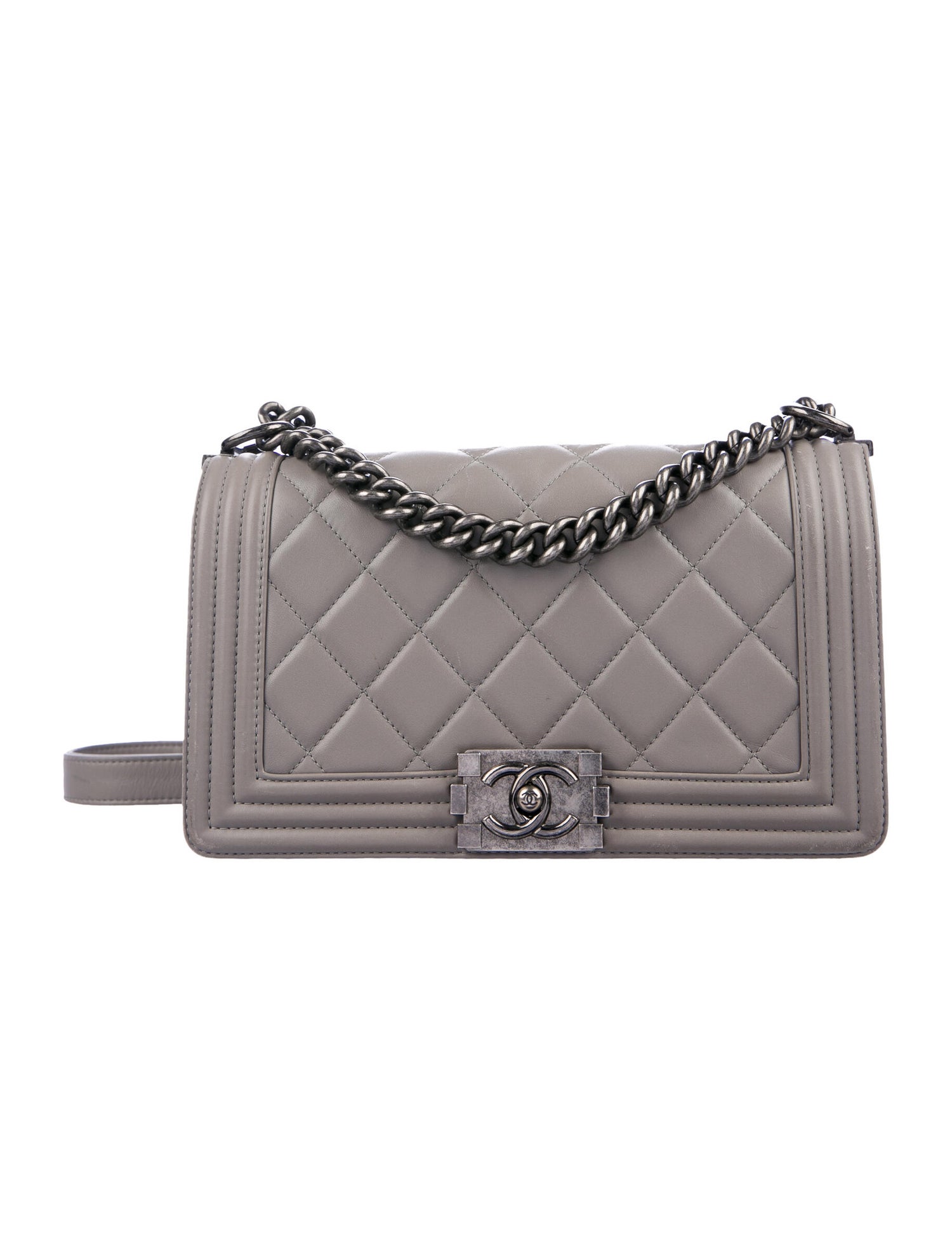 Chanel Medium Boy Bag Grey Shoulder Bags, Handbags CHA545909 The