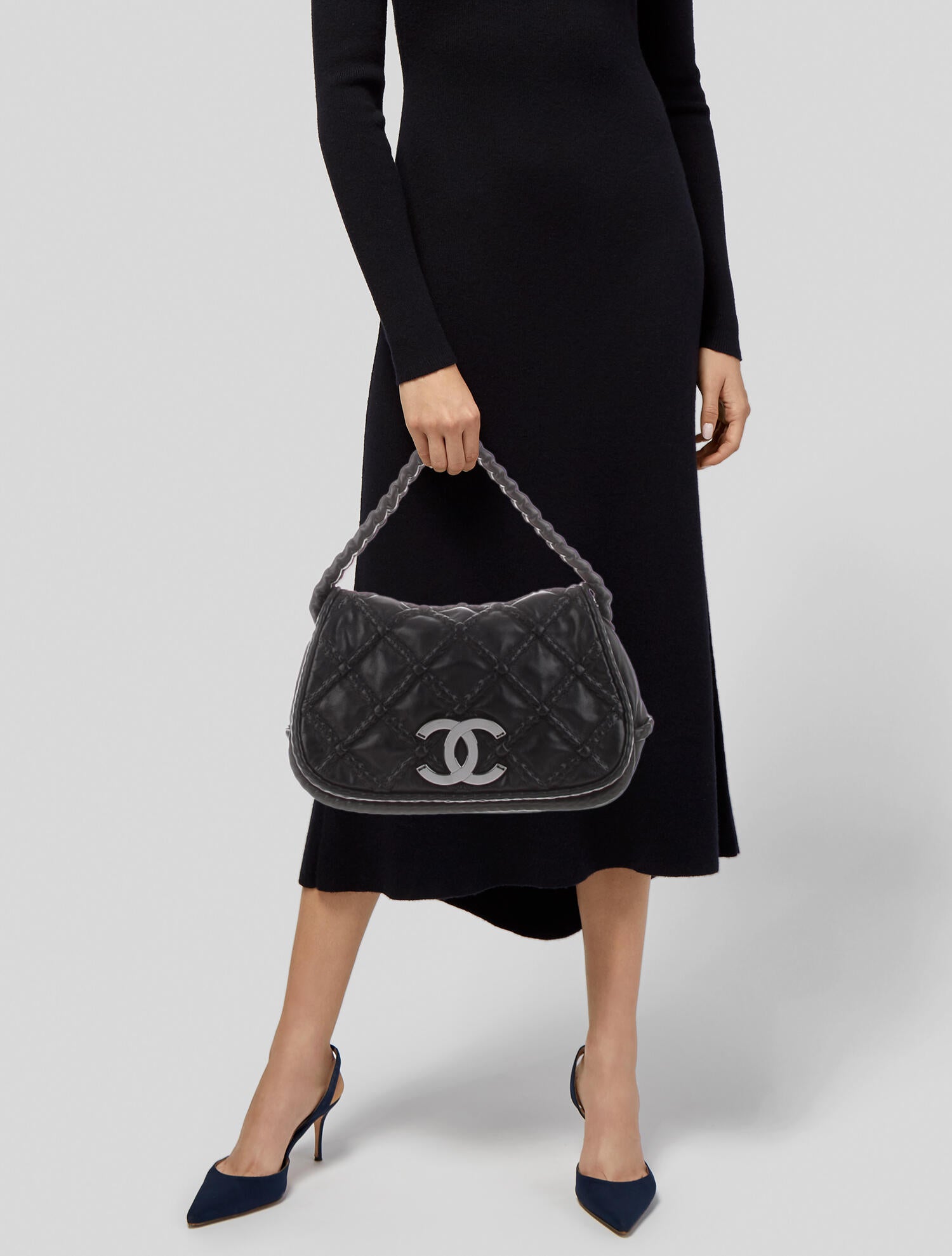 Chanel Hidden Chain Flap Bag - Black Handle Bags, Handbags