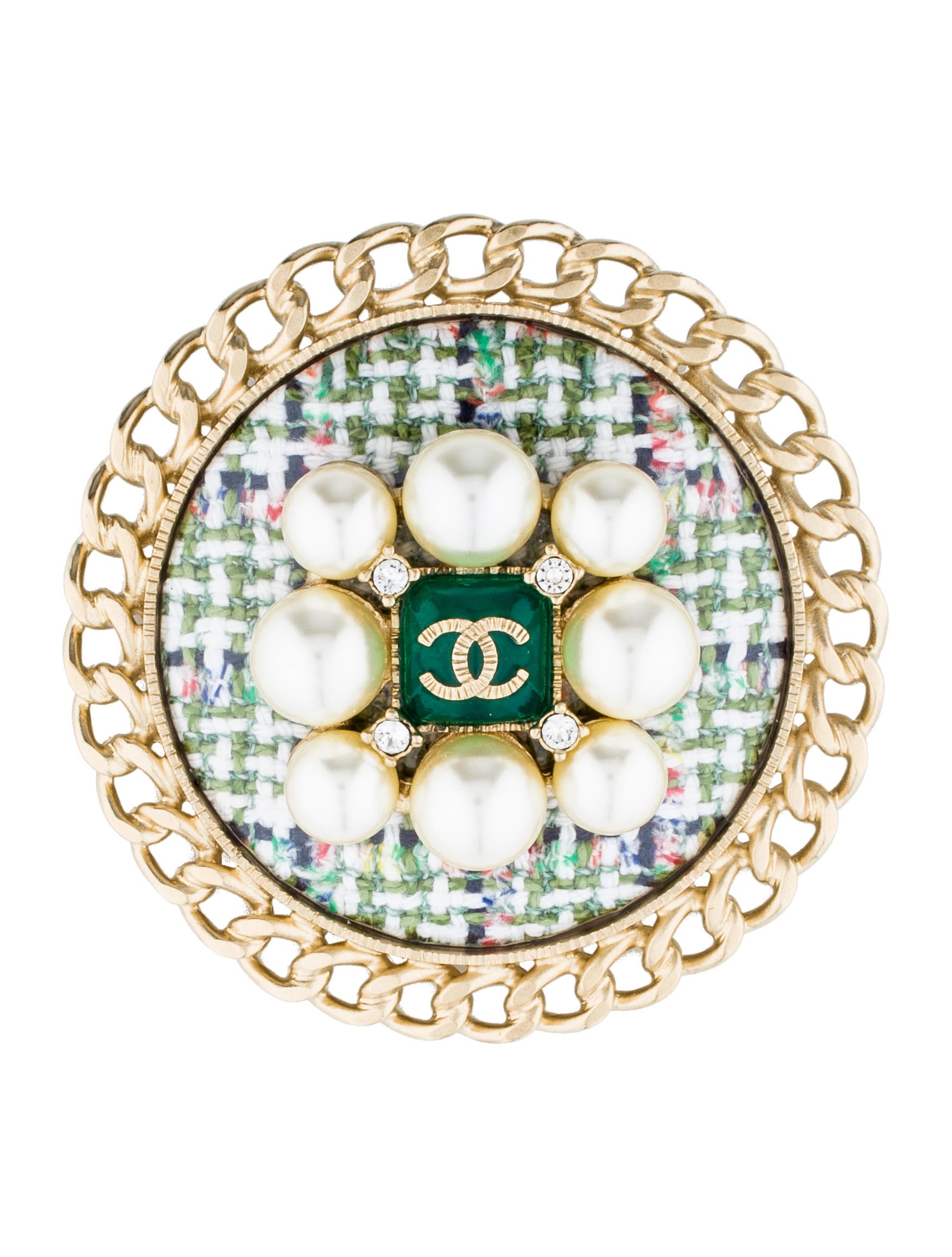 Chanel Tweed Brooch