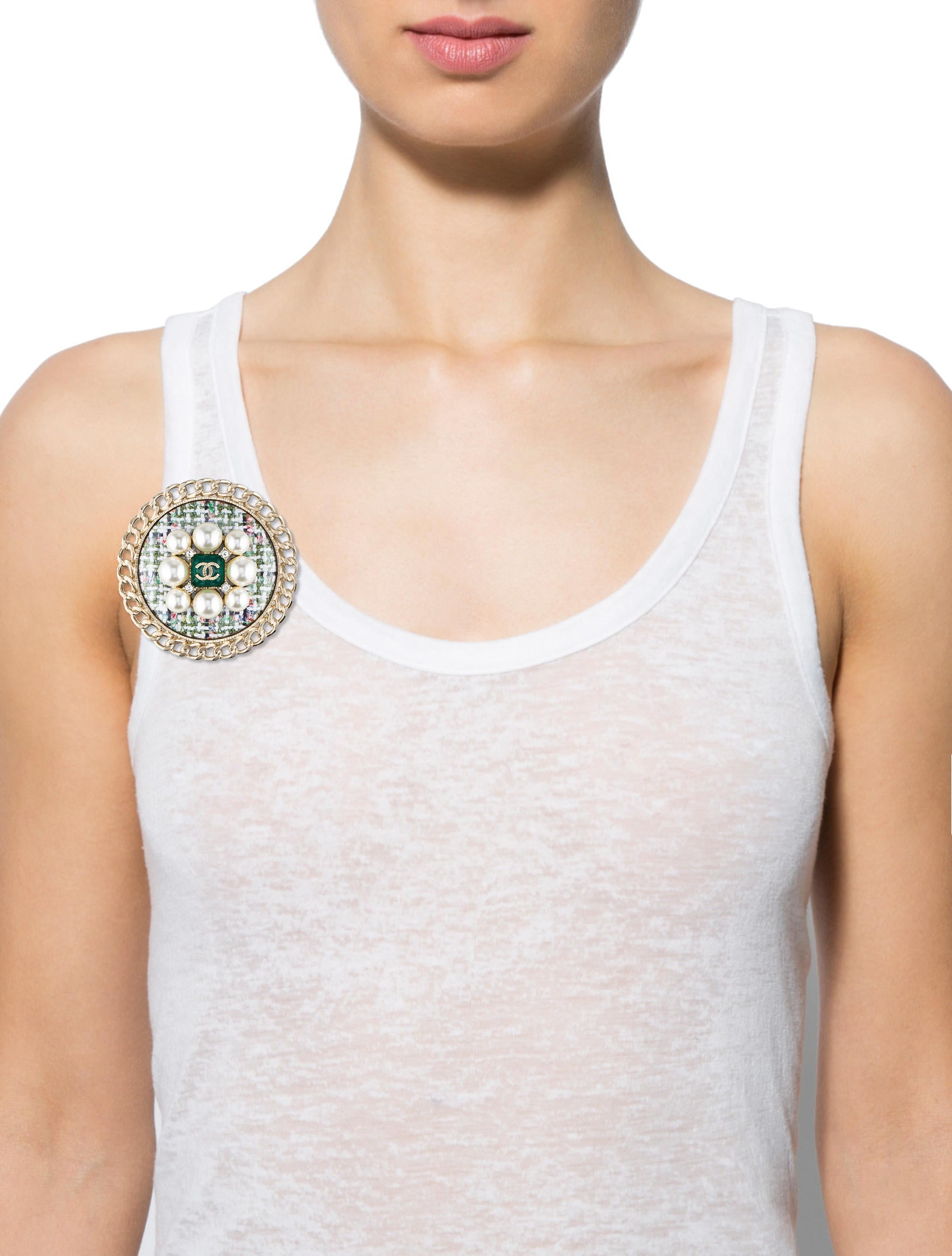 Chanel Tweed Brooch