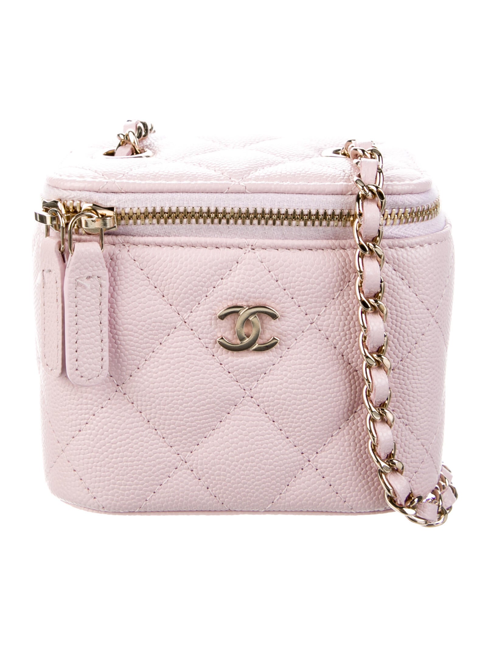 Chanel Small Vertical Coco Beauty Vanity Case Pink Mini Bags