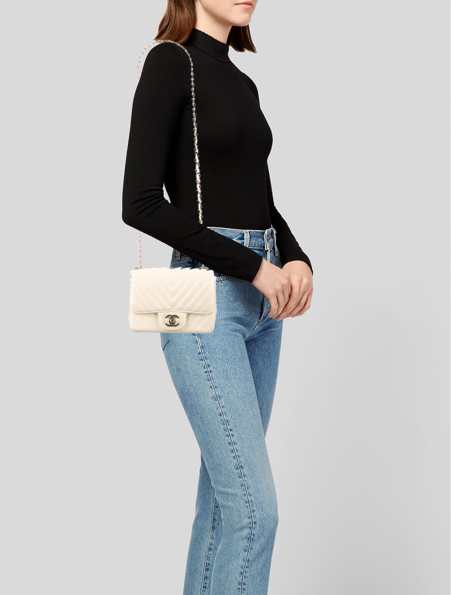 chanel mini square chevron