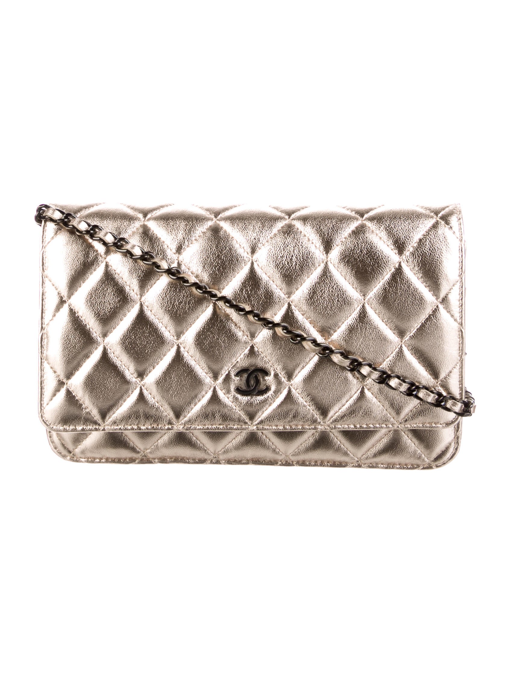 Chanel 2021 Metallic Classic Wallet On Chain