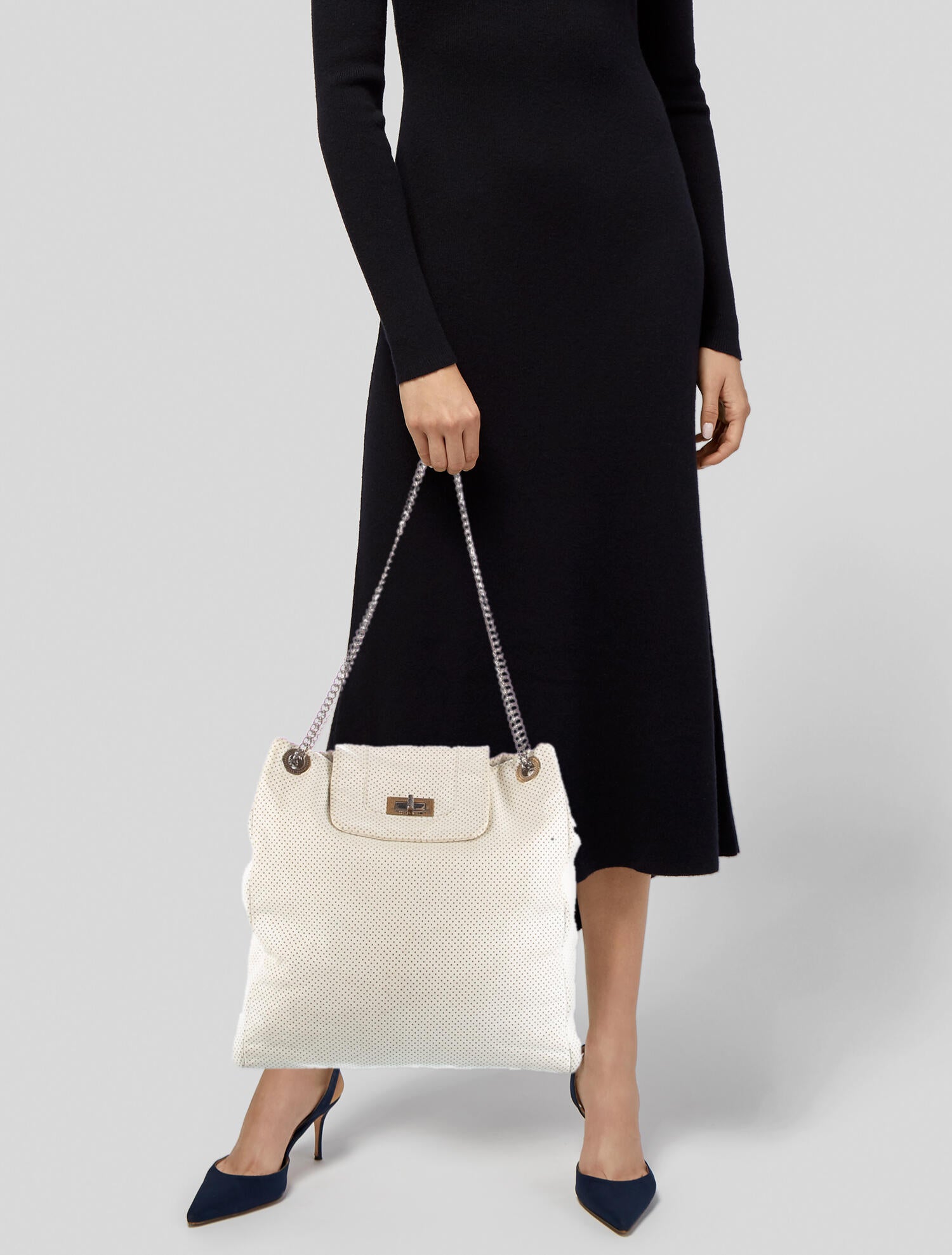 CHANEL シャネル Chanel Perforated Drill Tote - White Totes, Handbags - CHA650547