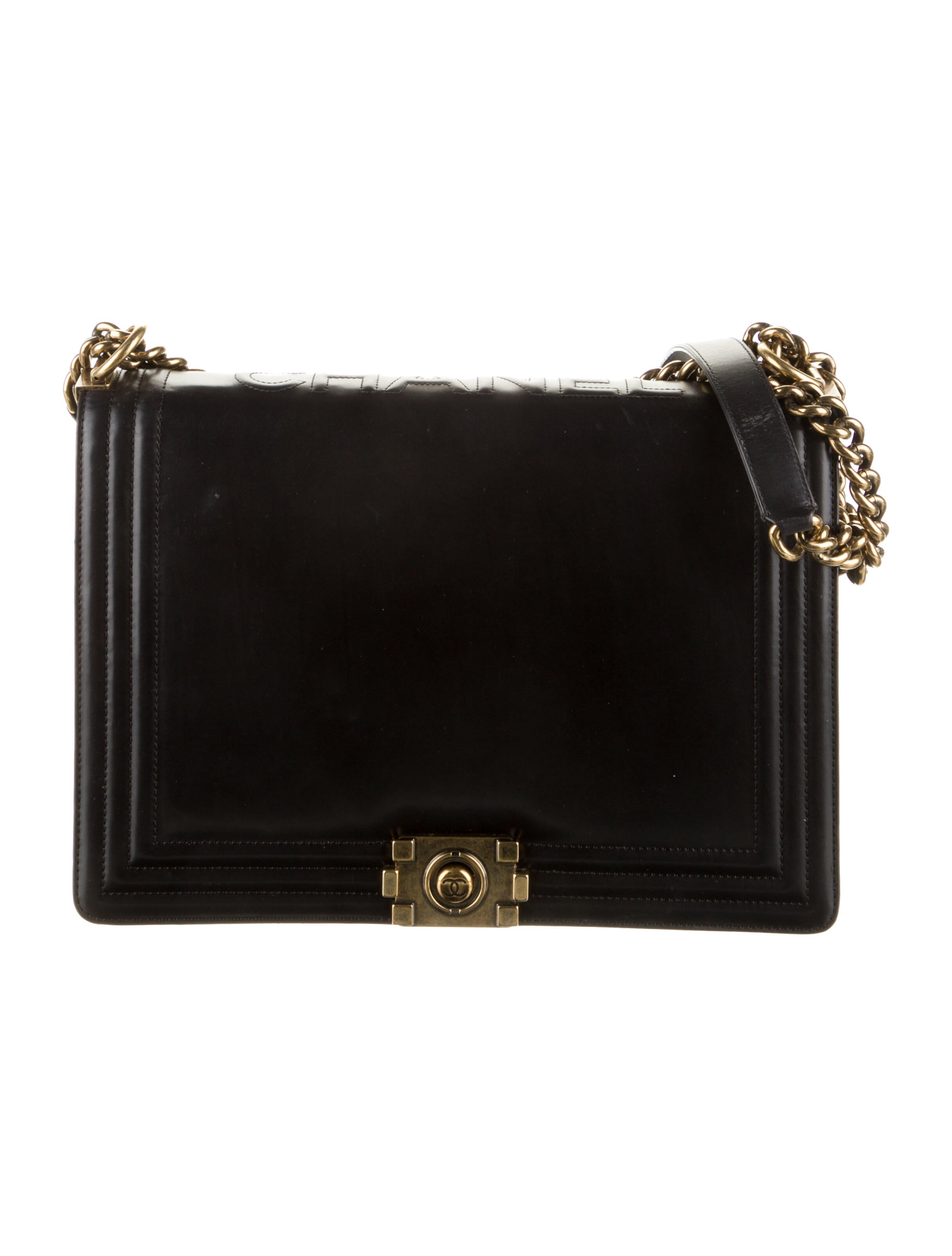 Chanel XL Original Clasp Boy Bag - Black Shoulder Bags, Handbags
