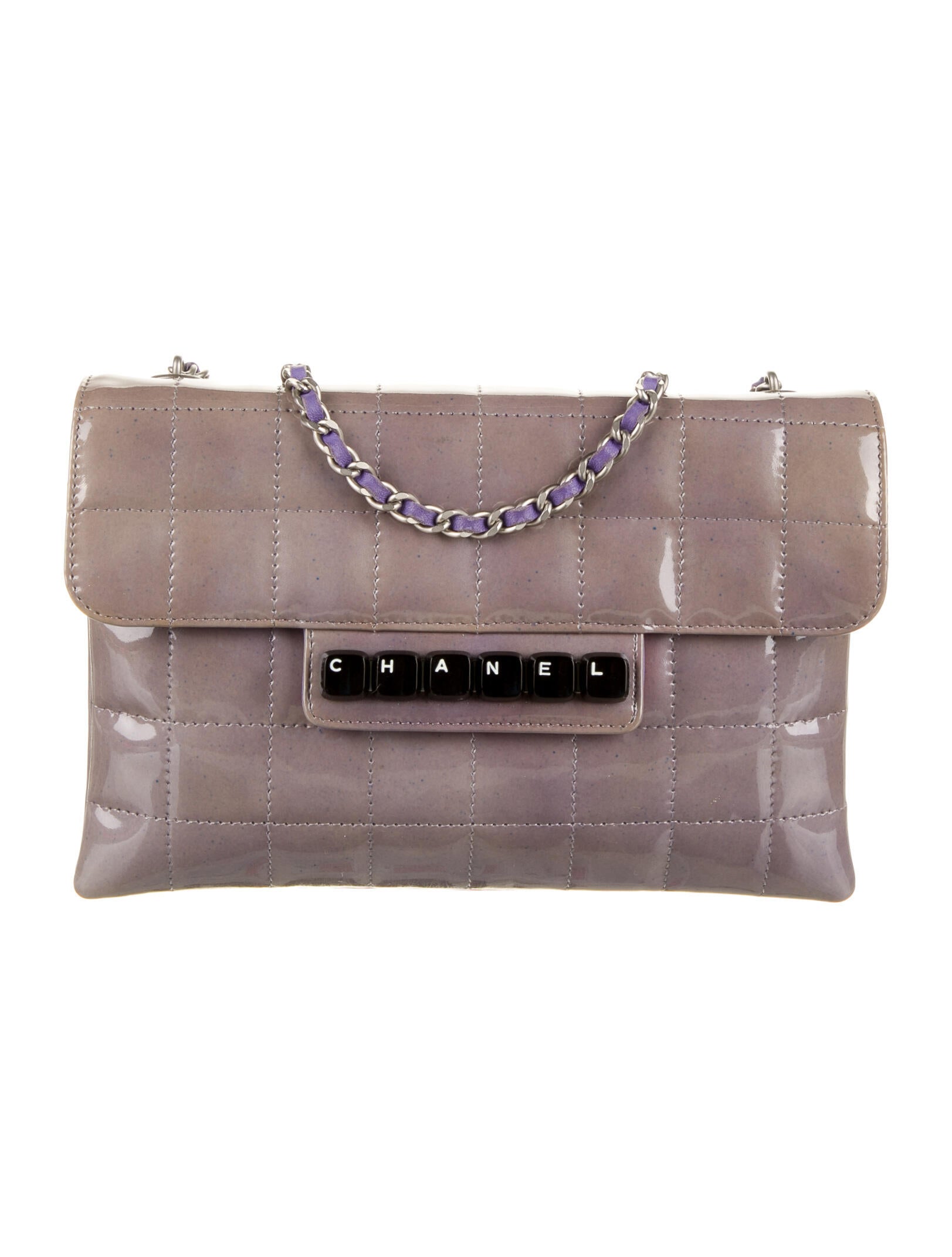 CHANELバッグ Chanel Vintage Keyboard Square Quilt Flap Bag - Purple Shoulder
