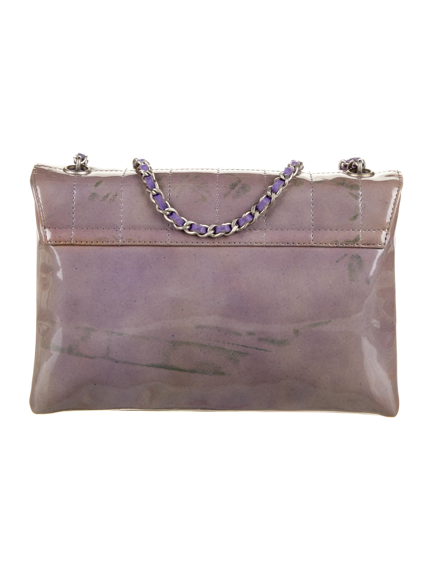 Chanel Vintage Keyboard Square Quilt Flap Bag - Purple Shoulder