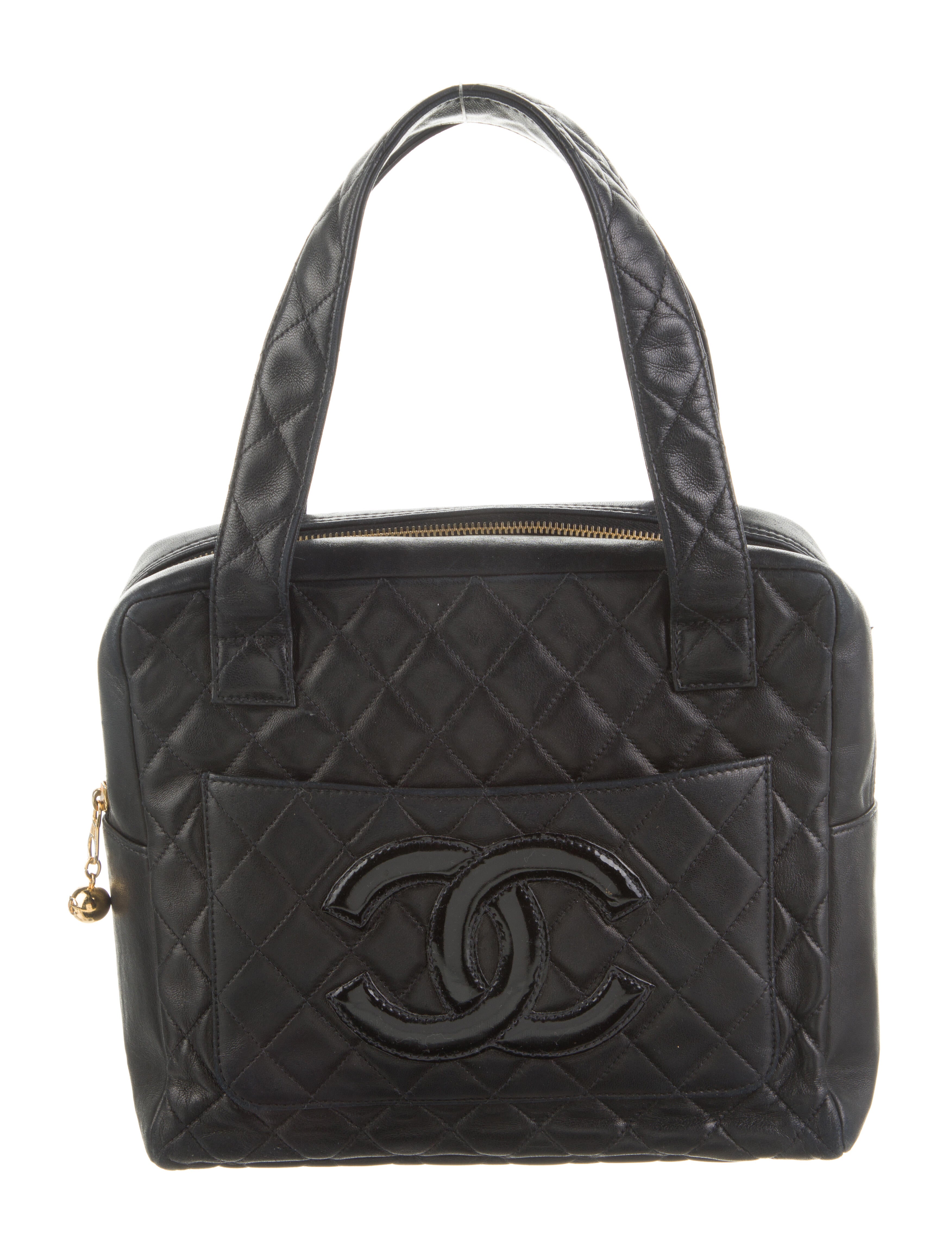 Chanel Vintage Quilted CC Bag Black Handle Bags, Handbags CHA657926
