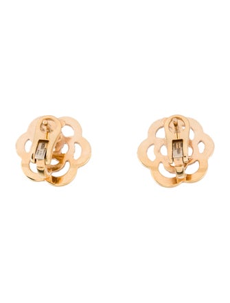 Chanel 18K Diamond Camélia Ajouré Earclips