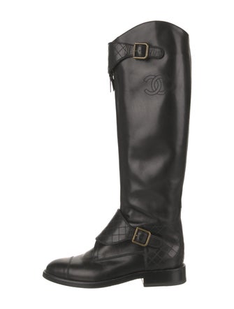 Chanel 2012 Interlocking CC Logo Riding Boots