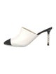 Chanel Faux Pearl Accents Leather Mules