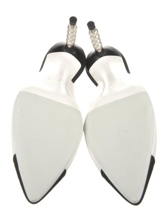 Chanel Faux Pearl Accents Leather Mules