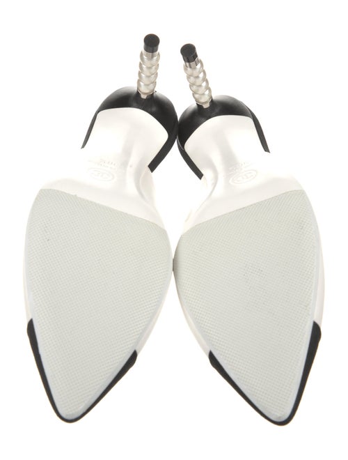 Chanel Faux Pearl Accents Leather Mules