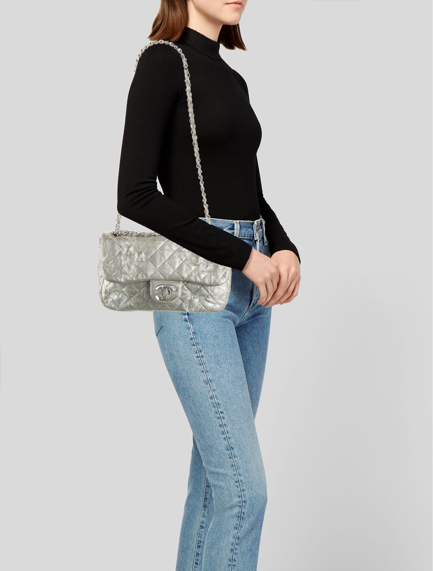 Chanel Ice Cube On the Rocks Medium Flap Bag - Metallic Shoulder
