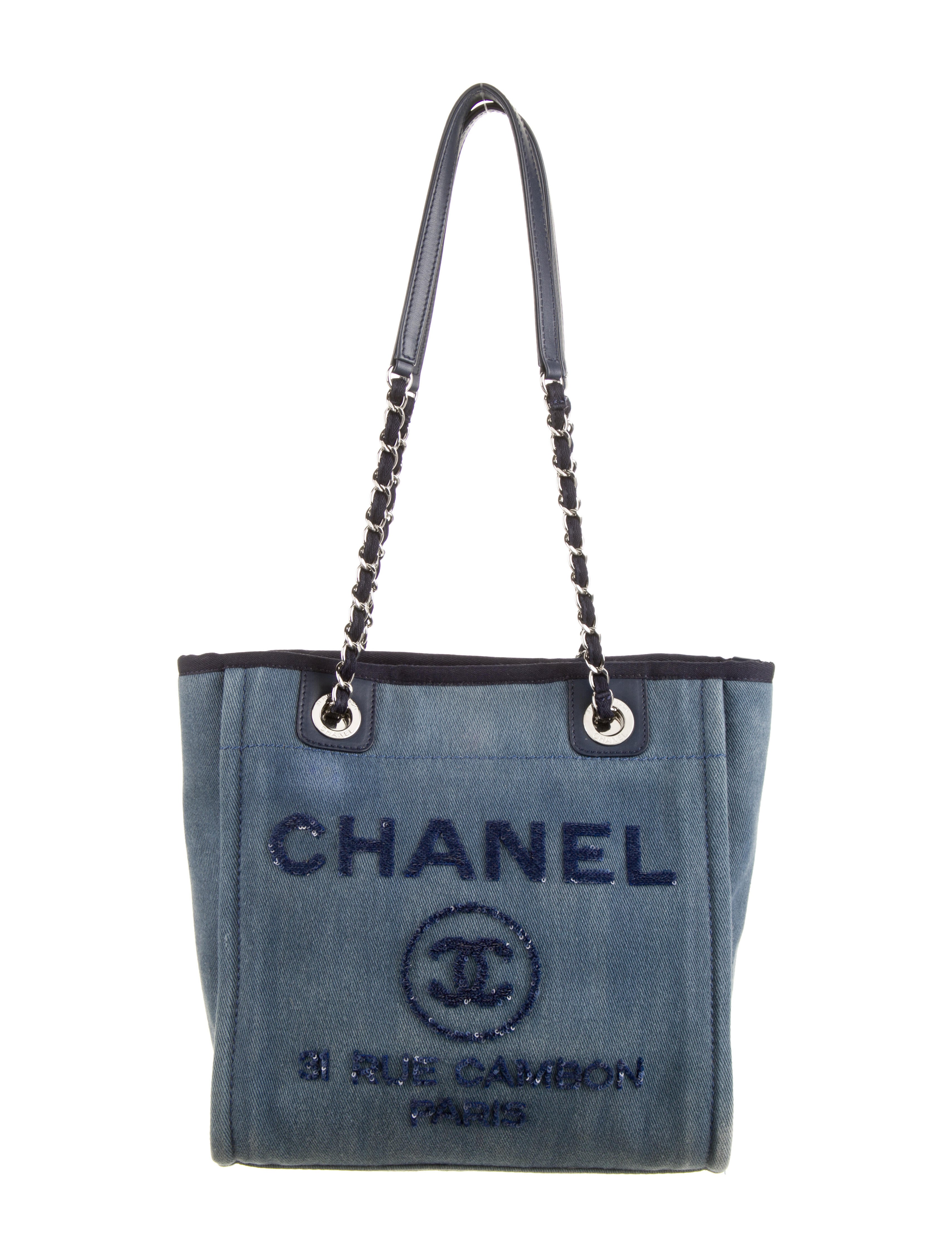 Chanel Mini Denim Deauville Tote Blue Totes, Handbags CHA695869 The RealReal