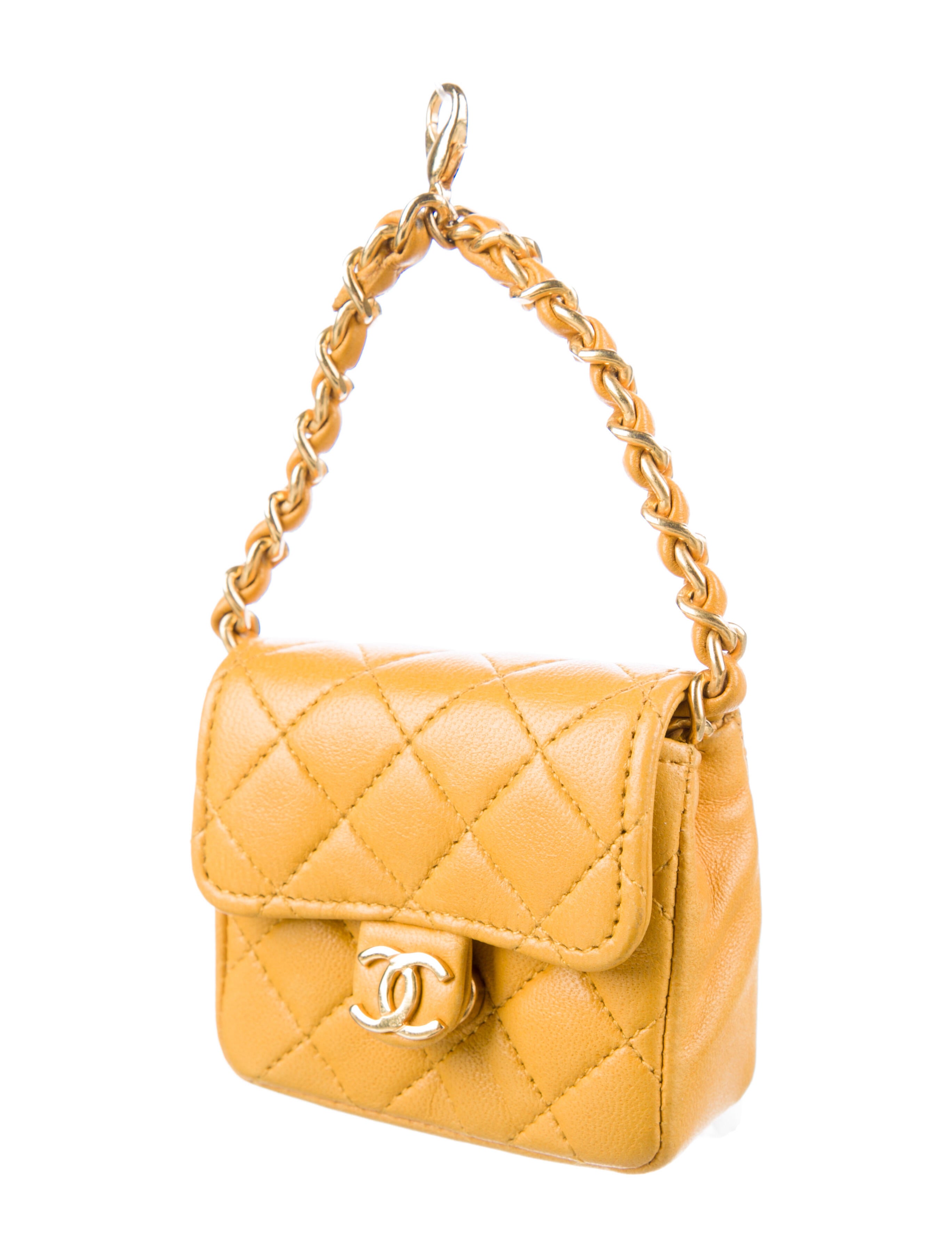 Chanel Micro Flap Bag Yellow Mini Bags, Handbags CHA697159 The
