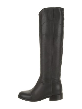 Chanel Interlocking CC Logo Leather Riding Boots