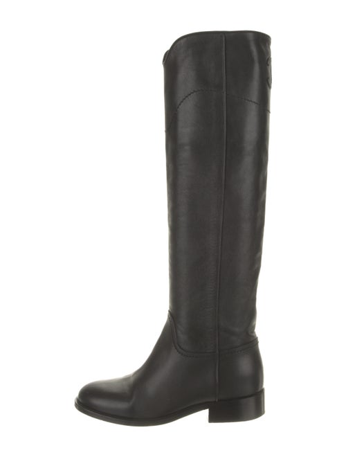 Chanel Interlocking CC Logo Leather Riding Boots