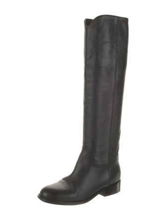 Chanel Interlocking CC Logo Leather Riding Boots