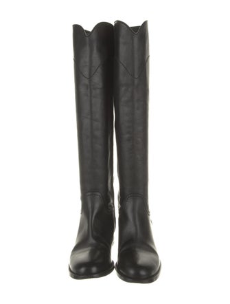 Chanel Interlocking CC Logo Leather Riding Boots