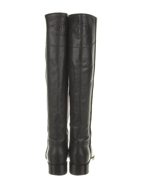 Chanel Interlocking CC Logo Leather Riding Boots