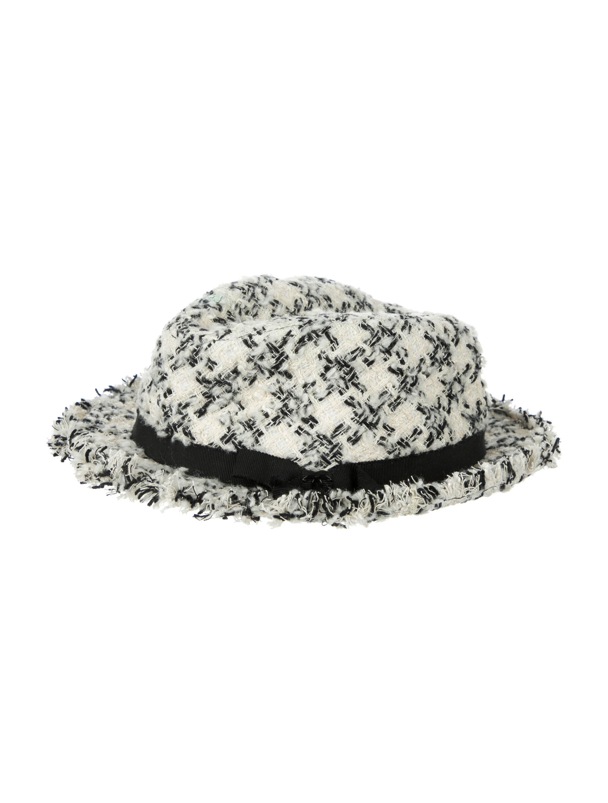 Chanel Tweed Hat - White Hats 