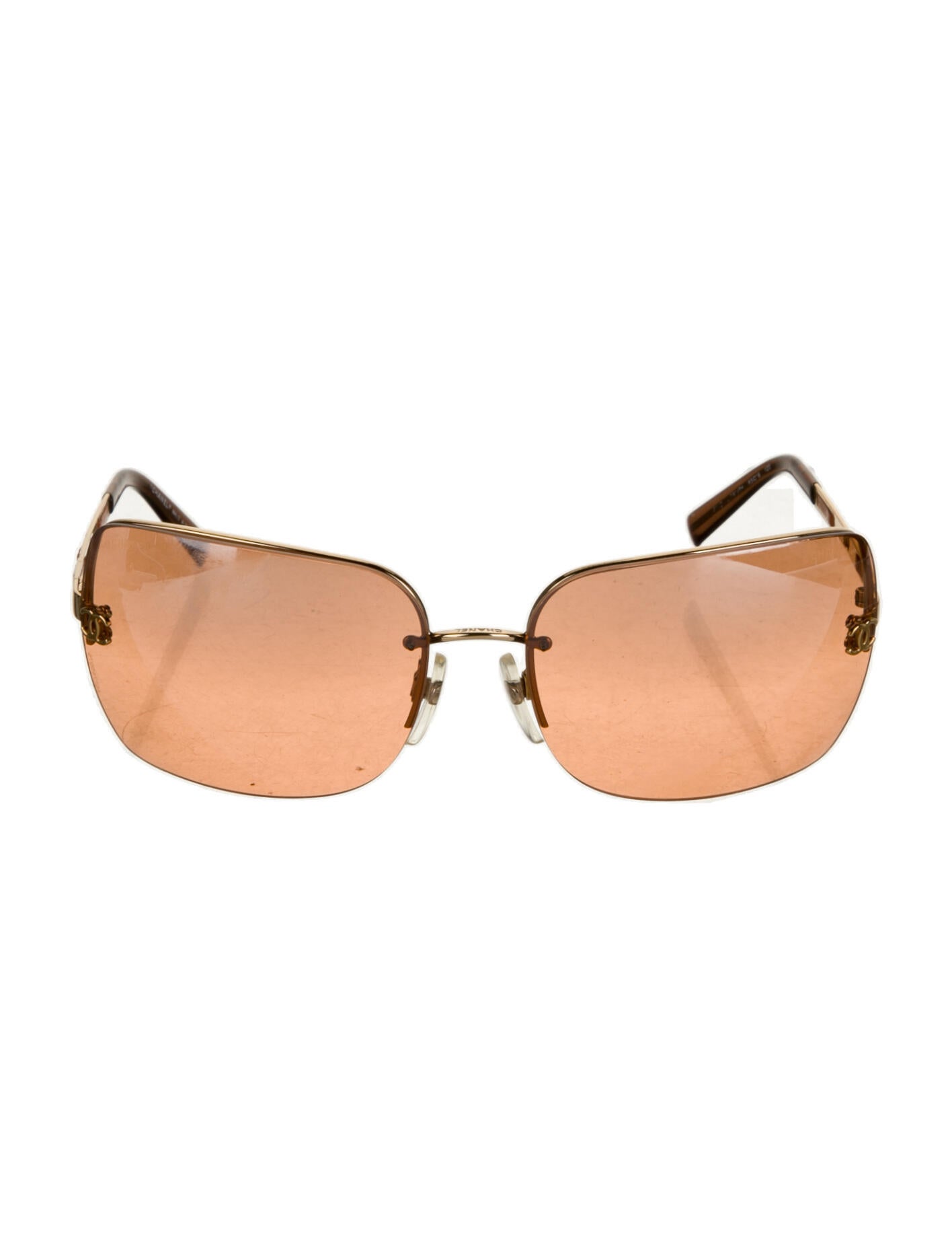 Chanel ChainLink Accent Aviator Sunglasses Metallic Sunglasses