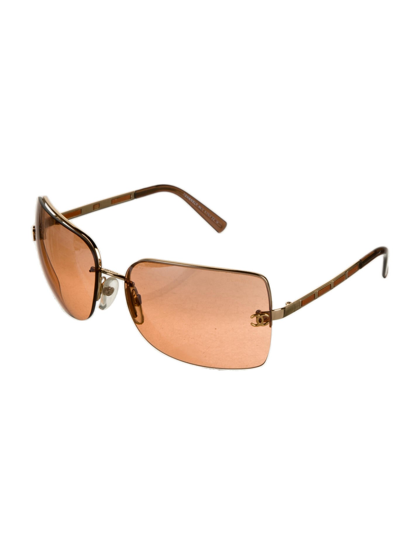 Chanel ChainLink Accent Aviator Sunglasses Metallic Sunglasses