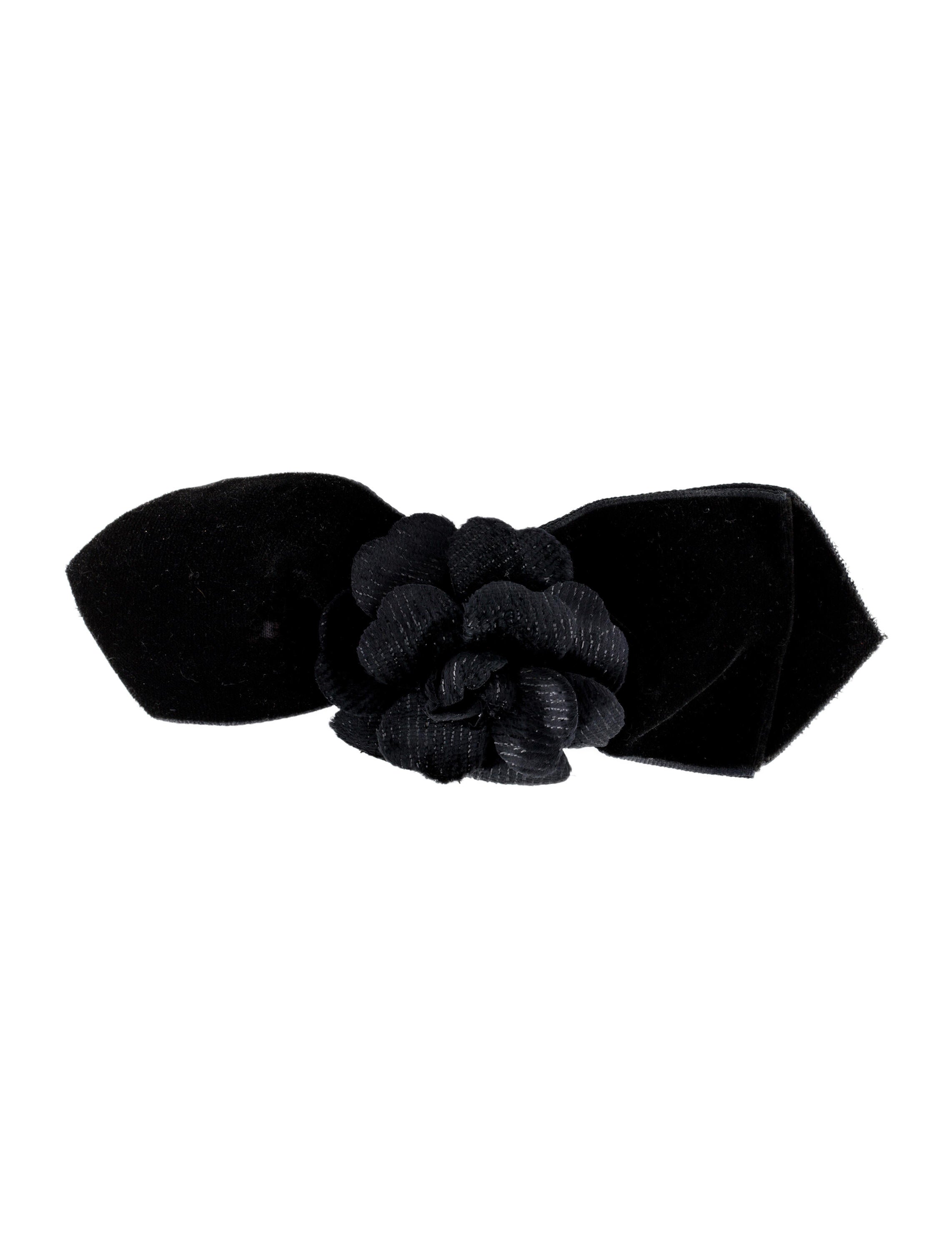 Chanel Vintage Camellia Hair Clip Black Hair Accessories, Accessories