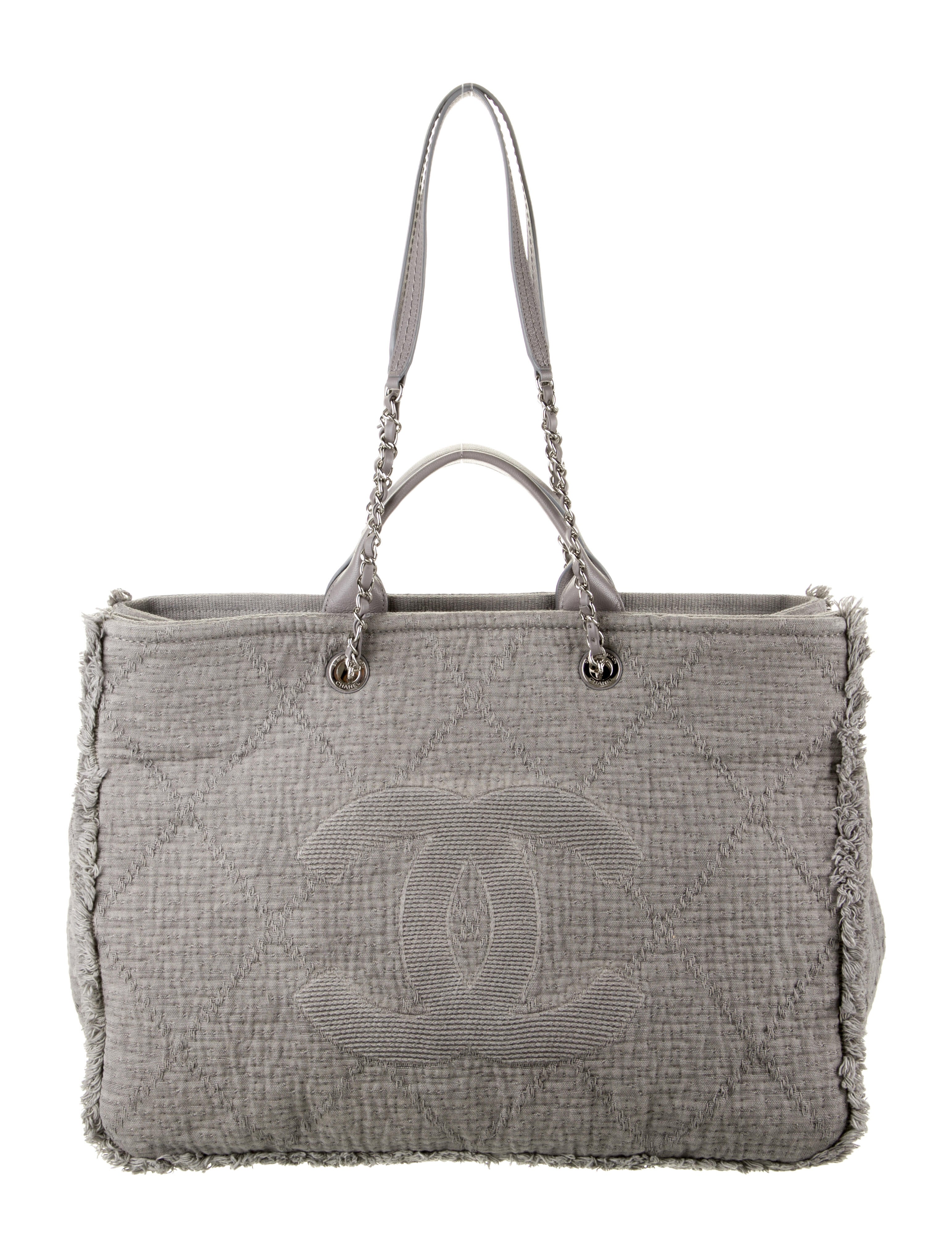 Chanel Large Double Face Shopping Tote - Grey Totes