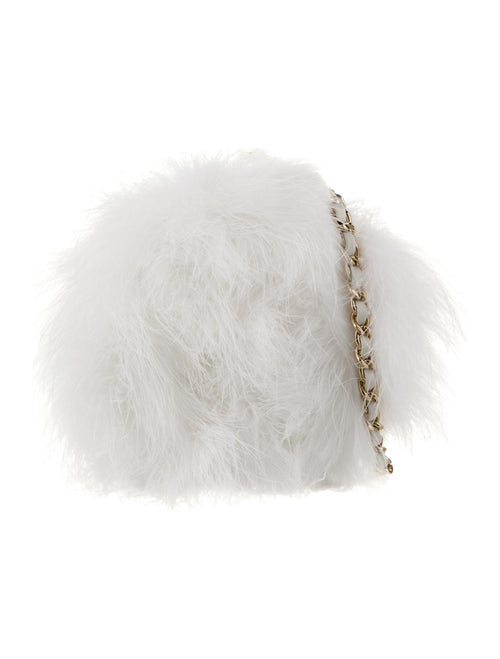 Chanel 2019 Feather Round Clutch w/ Chain