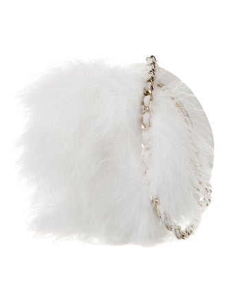 Chanel 2019 Feather Round Clutch w/ Chain