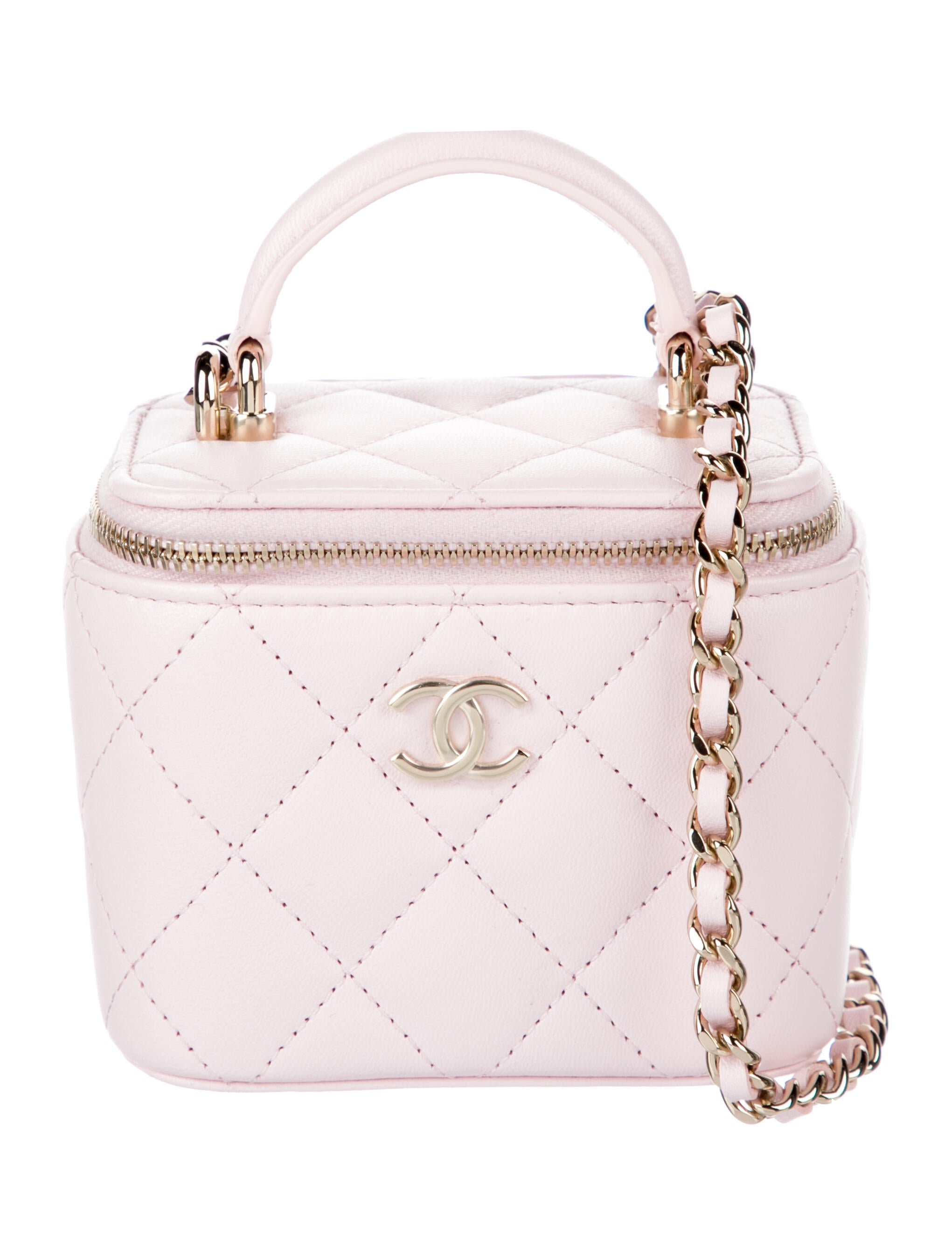 Chanel Small Vertical Coco Beauty Vanity Case Pink Mini Bags