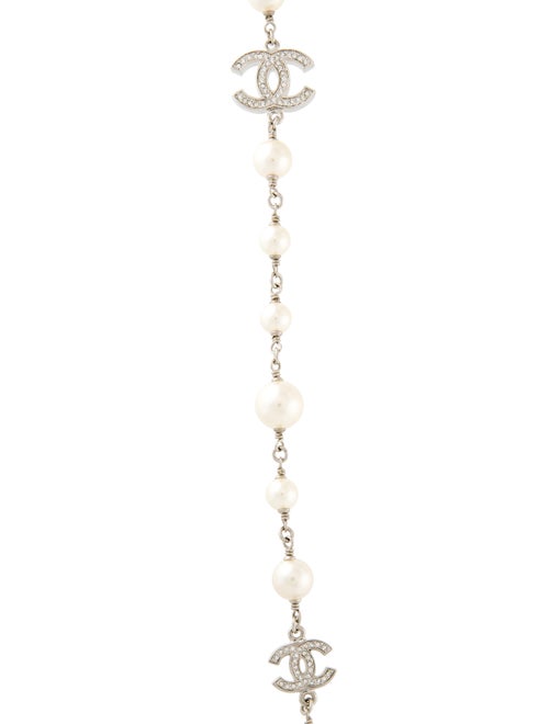 Chanel Faux Pearl & Strass CC Necklace