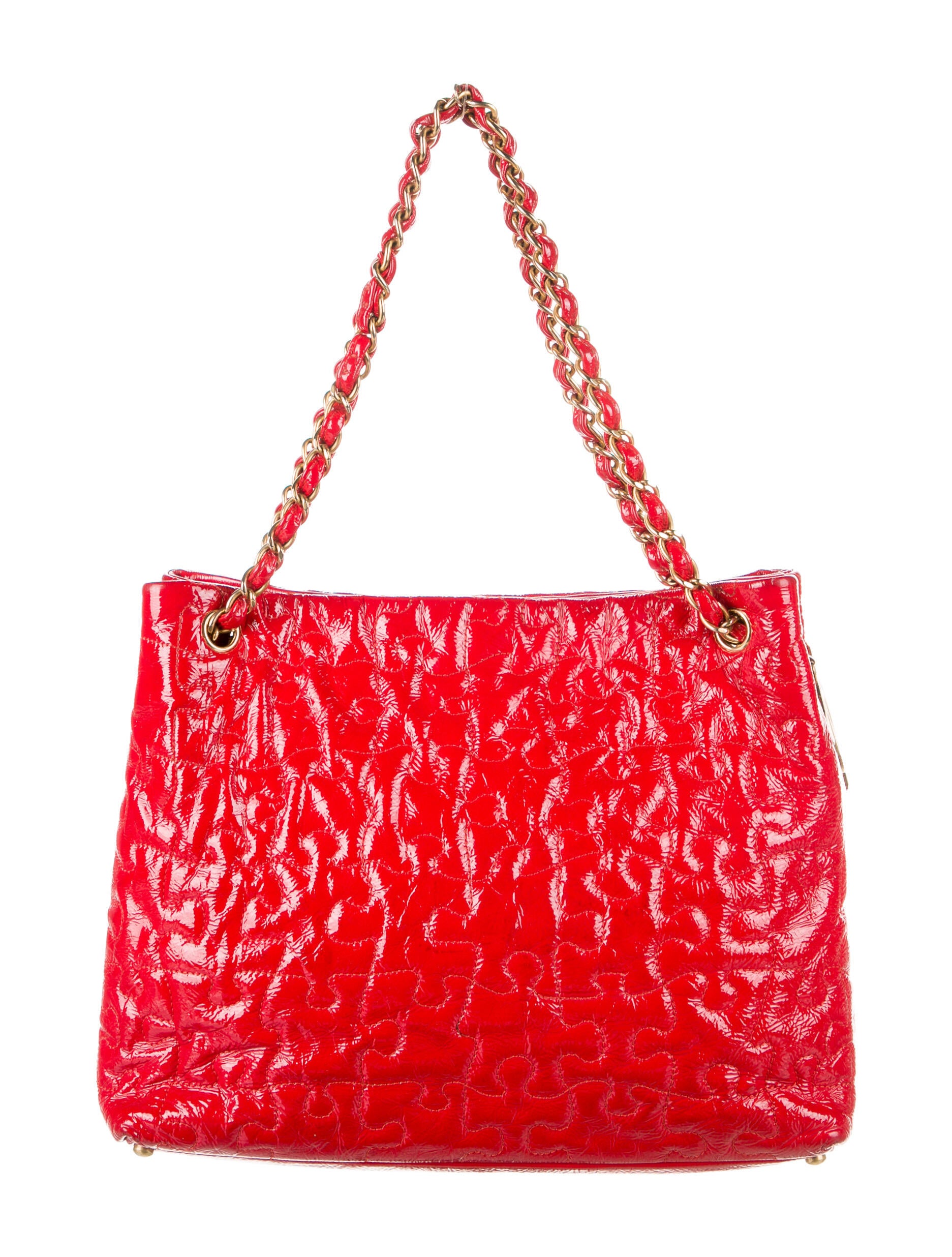 Chanel Patent Puzzle Tote - Red Totes, Handbags - CHA742205