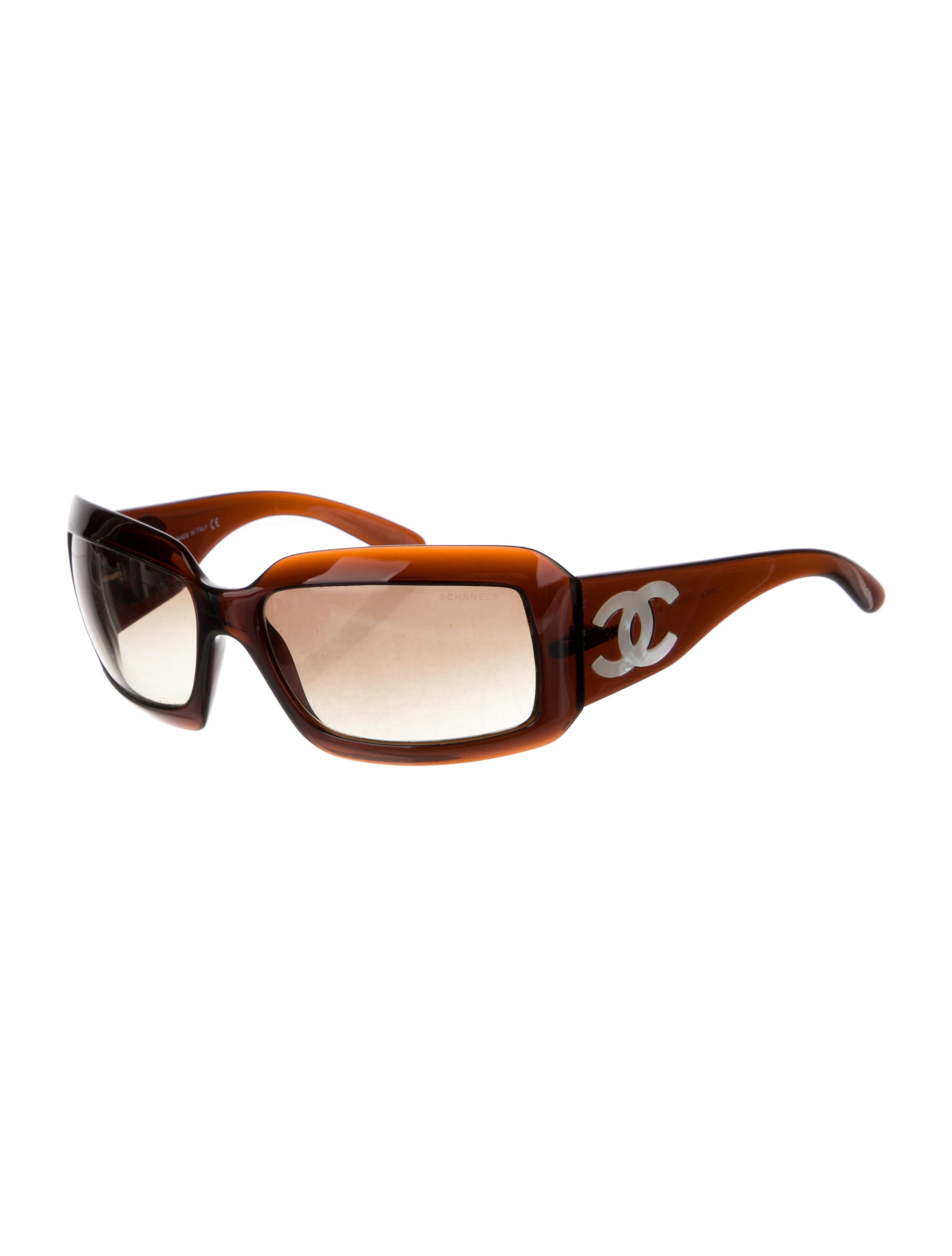 Chanel Interlocking CC Logo Square Sunglasses Brown Sunglasses