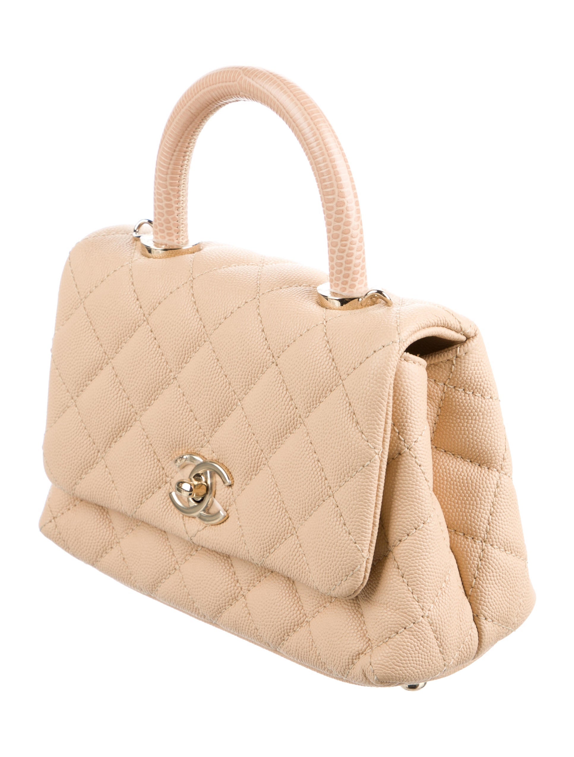 Chanel Mini Coco Handle Bag Neutrals Handle Bags, Handbags CHA756888 The RealReal