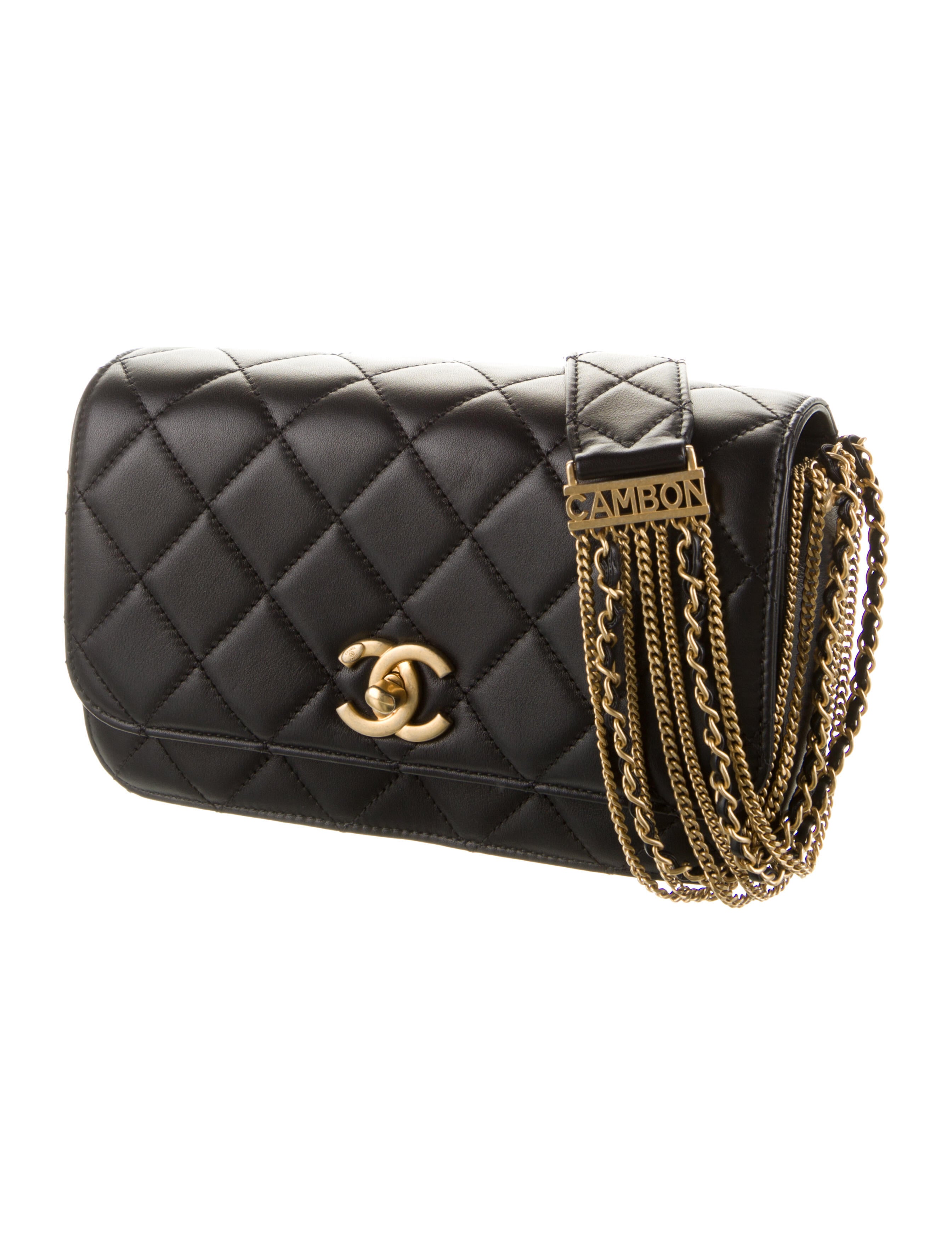 CHANEL  バッグ Chanel Quilted Multi Chain Flap Bag - Black Shoulder Bags