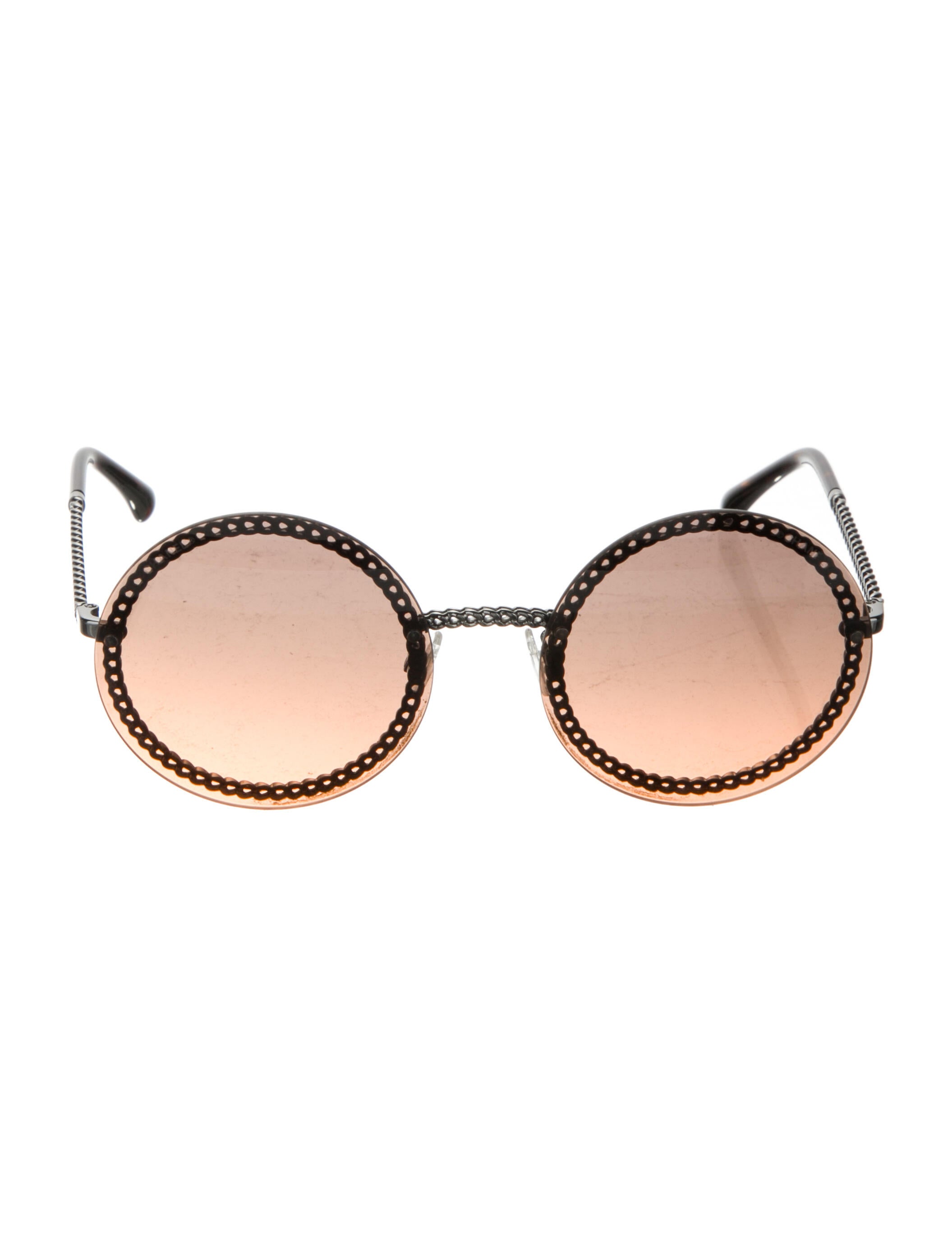 Chanel Interlocking CC Logo Round Sunglasses Brown Sunglasses