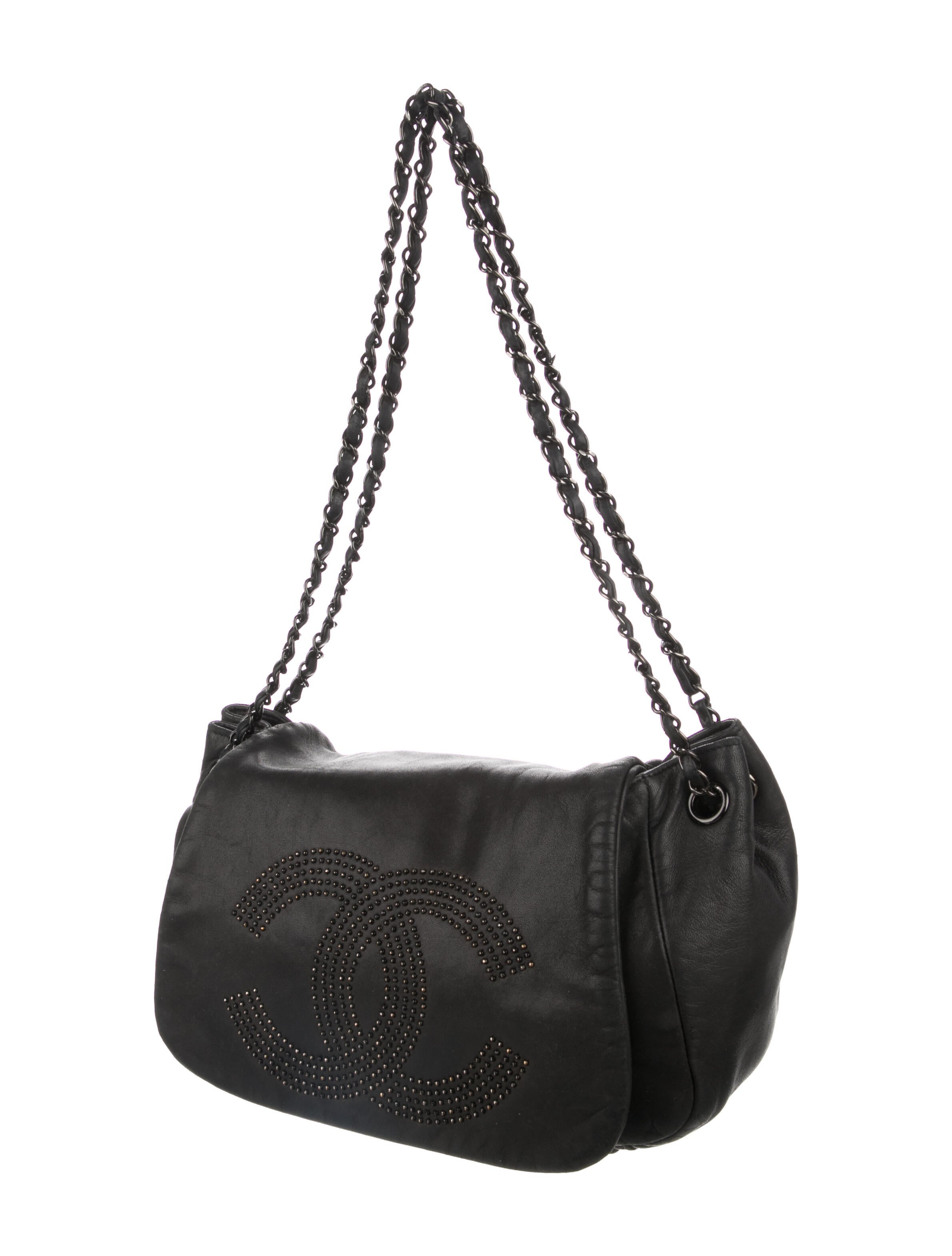 Chanel StudEmbellished CC Accordion Shoulder Bag Black Shoulder Bags, Handbags CHA769254