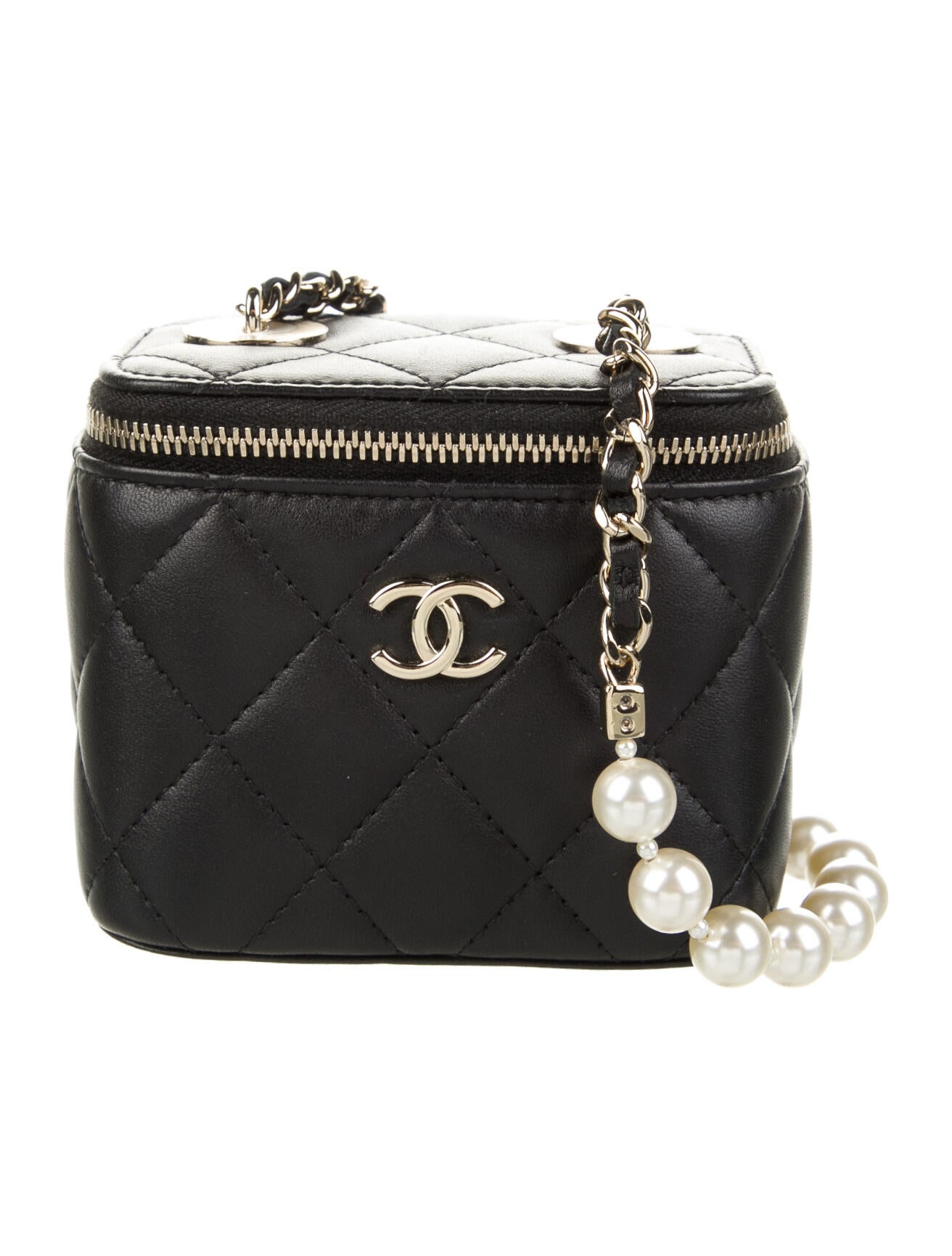Chanel 2021 Lambskin Pearl Crush Mini Flap w/ Tags Black Mini Bags