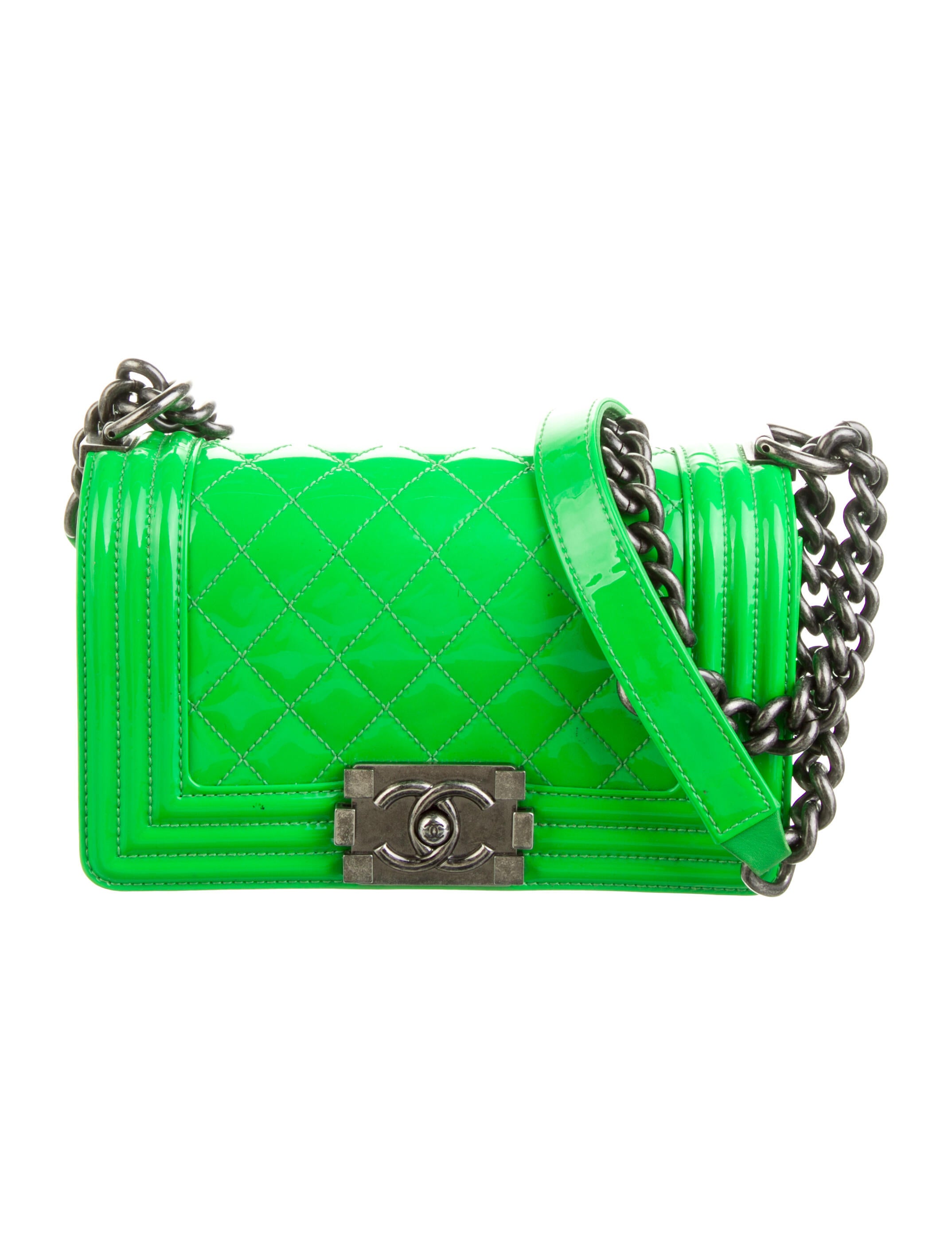 Chanel 2020 Rainbow PVC Vertical Filigree Vanity Case w/ Tags Green