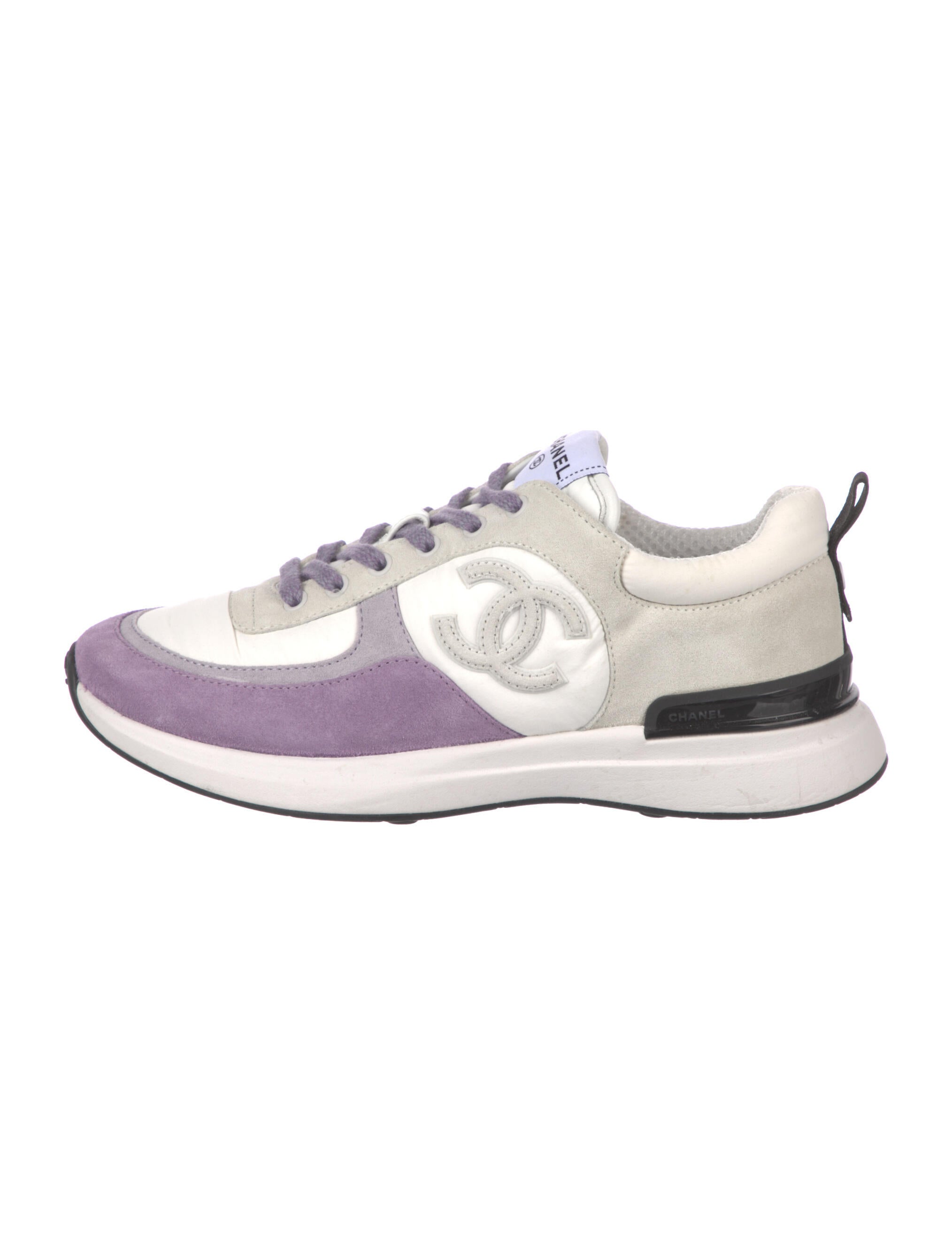 Chanel 2022 Interlocking CC Logo Sneakers Purple Sneakers, Shoes