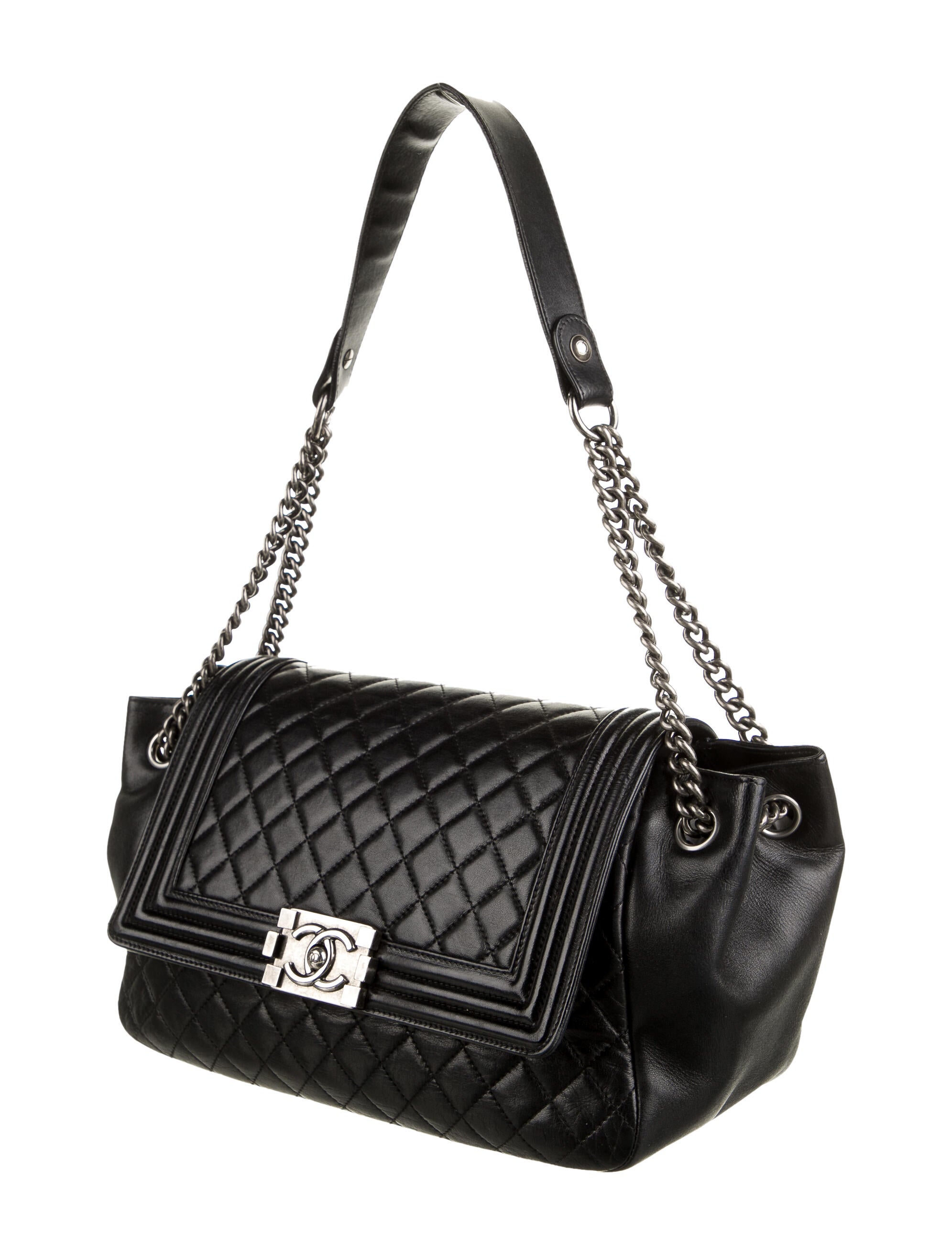 Chanel Boy Accordion Flap Bag Black Handle Bags, Handbags CHA773339