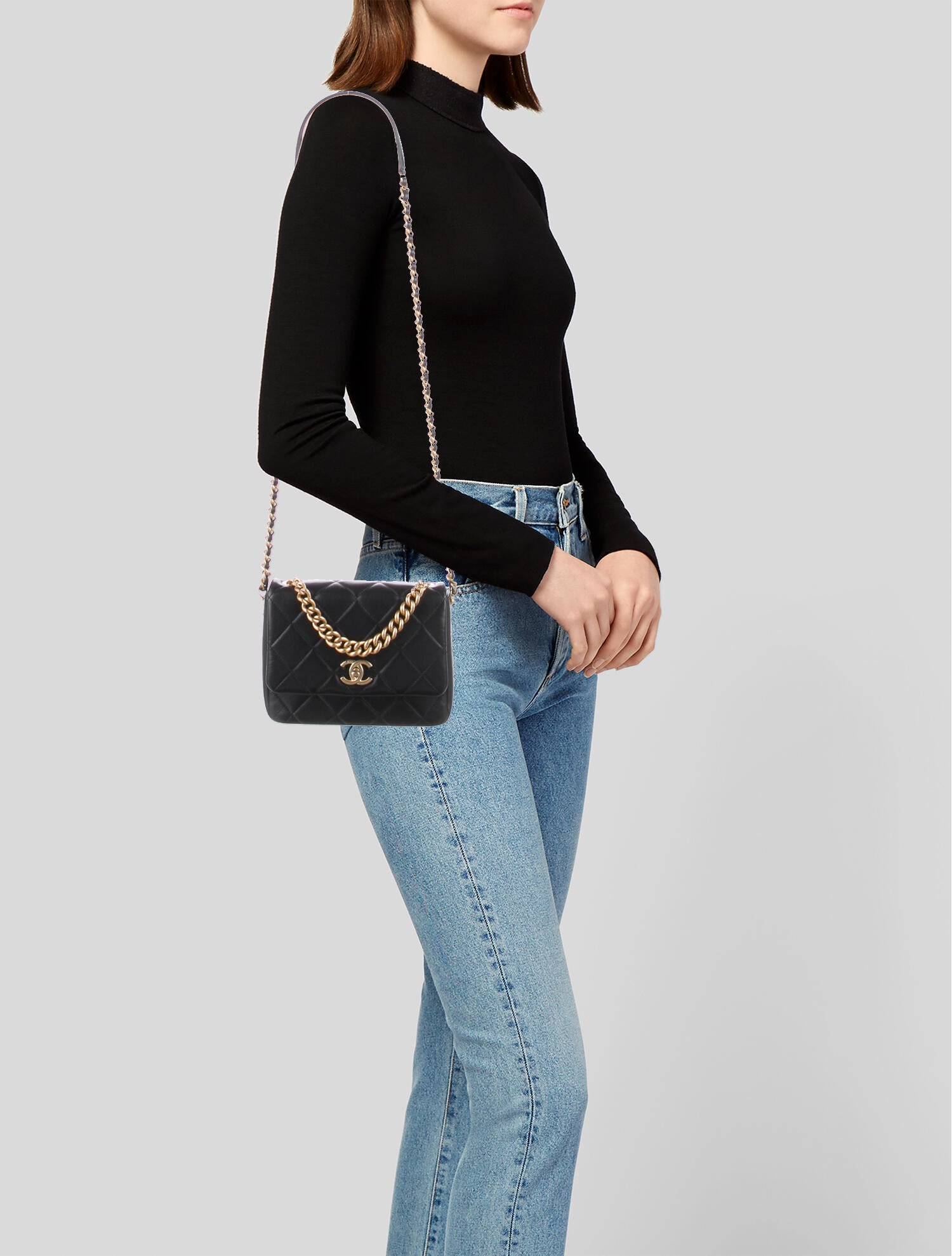 CHANEL Chanel 2021 Mini Side Note Flap Bag - Black Crossbody Bags