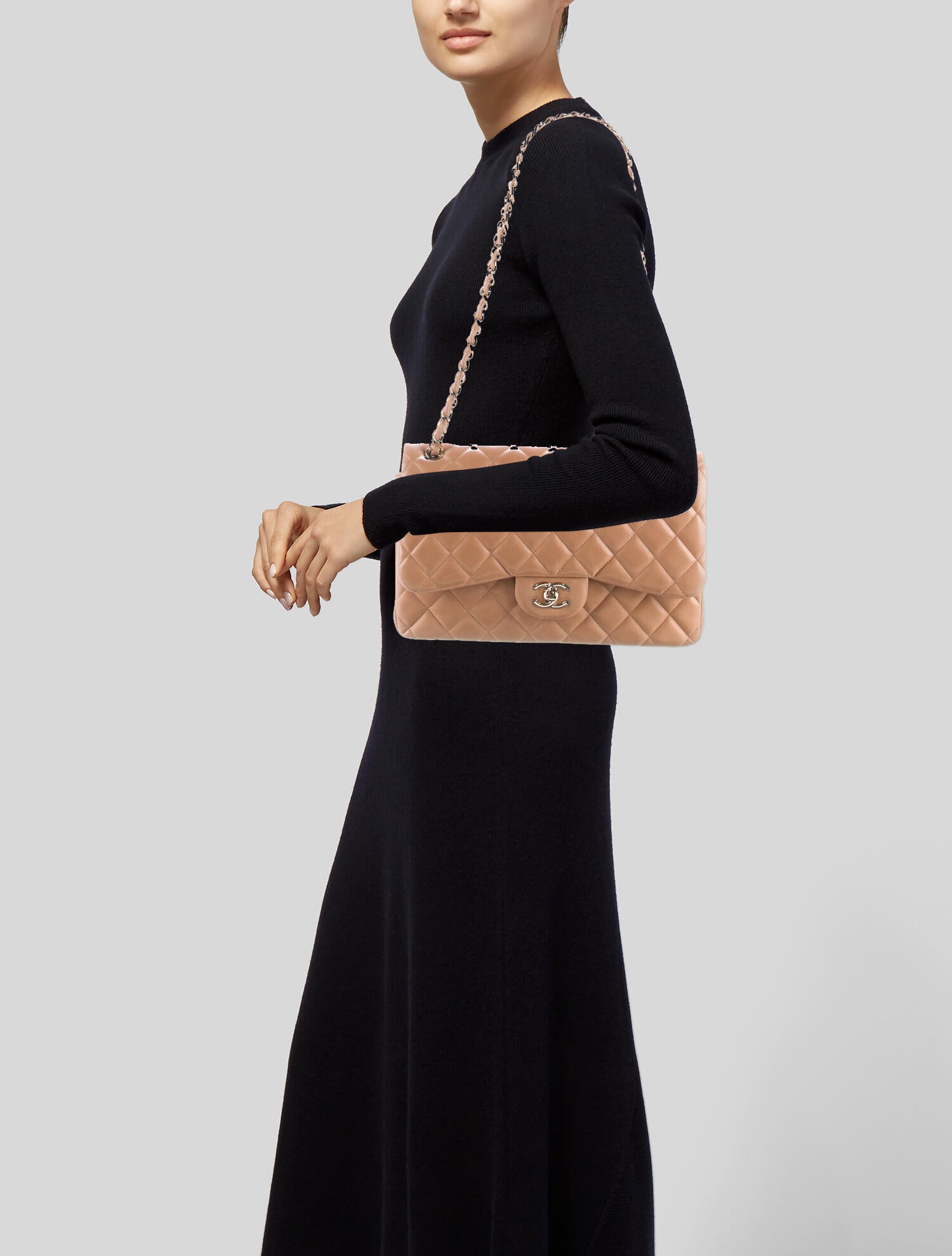 Chanel Jumbo Classic Quilted Double Flap Bag Neutrals Shoulder Bags