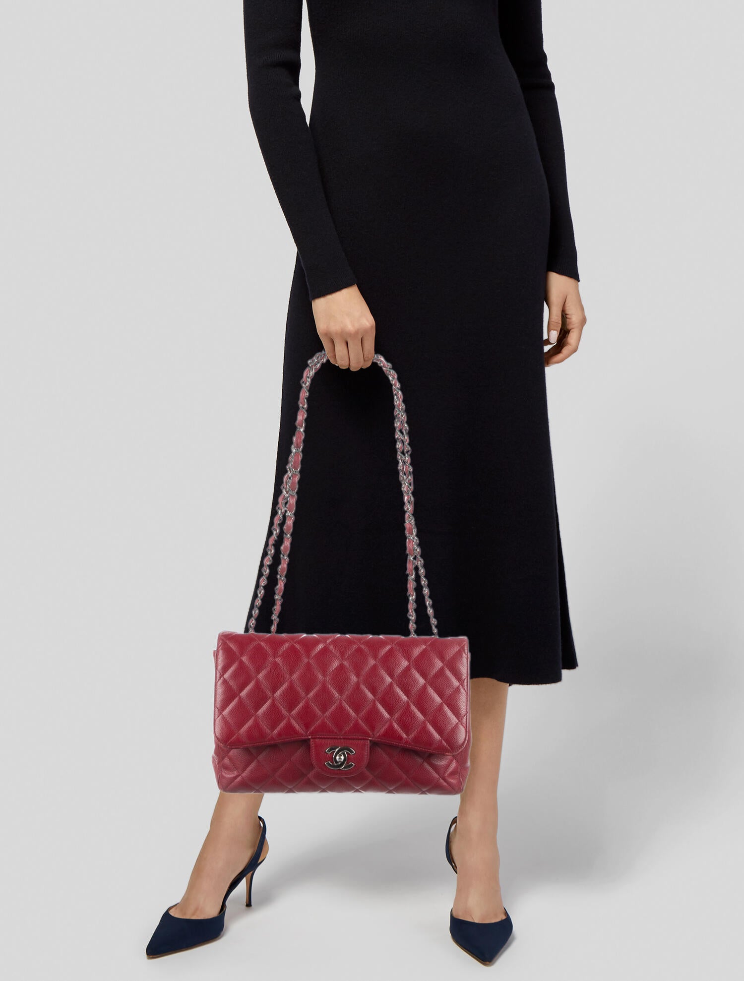 Chanel Classic Jumbo Single Flap Bag Red Shoulder Bags, Handbags CHA778172 The RealReal