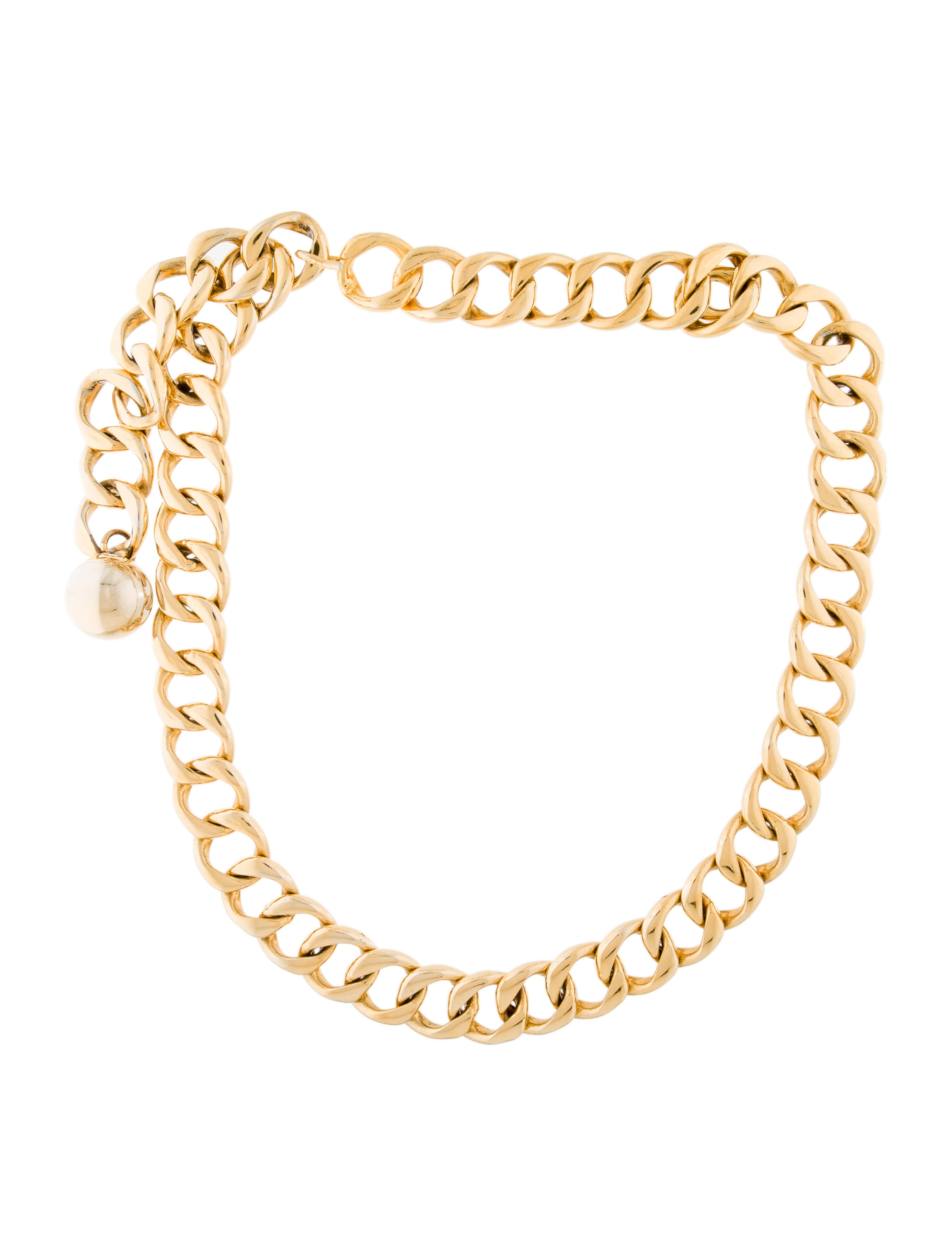 Chanel Leather Chain Belt Gold Belts, Accessories CHA107628 The